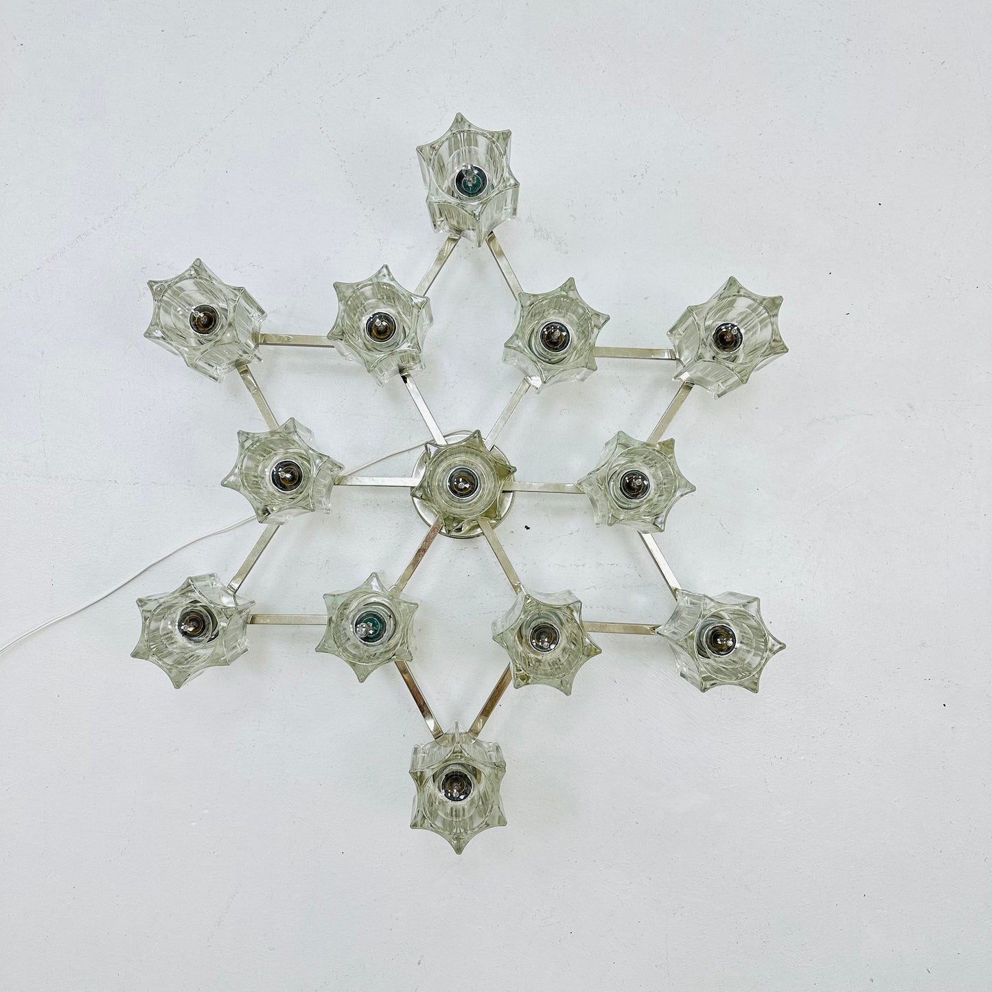 Mid century Star wall lamp made of crystal glass by Sciolari for Peill & Putzler, 1970s Germany