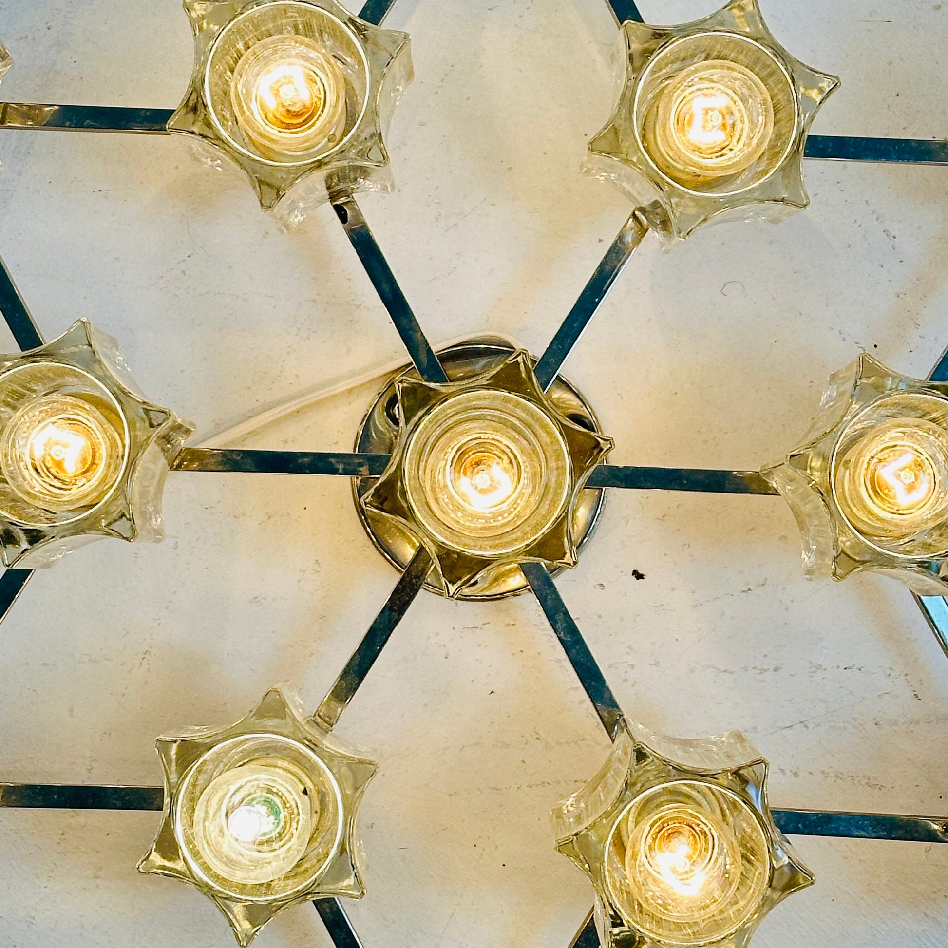 Mid century Star wall lamp made of crystal glass by Sciolari for Peill & Putzler, 1970s Germany