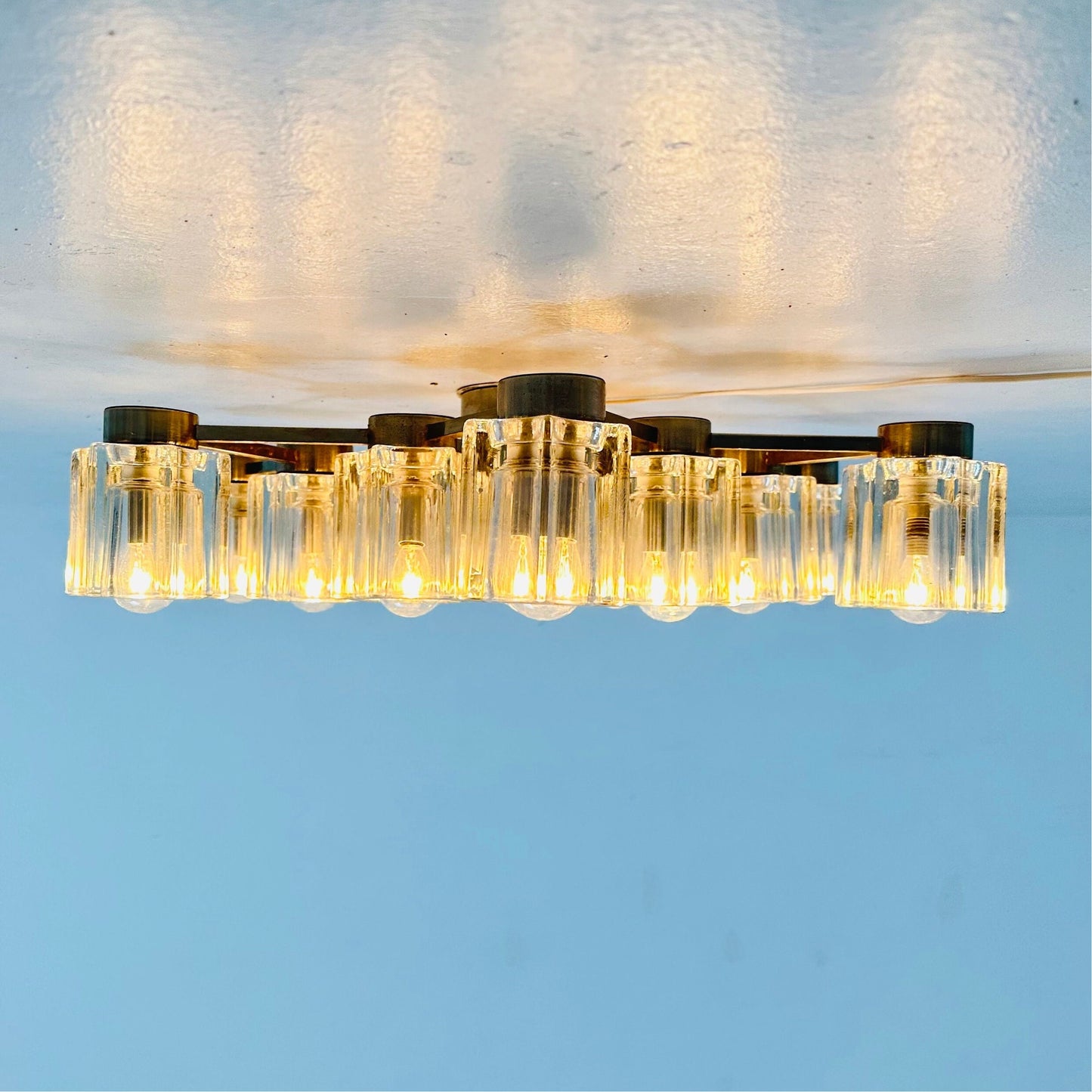 Mid century Star wall lamp made of crystal glass by Sciolari for Peill & Putzler, 1970s Germany