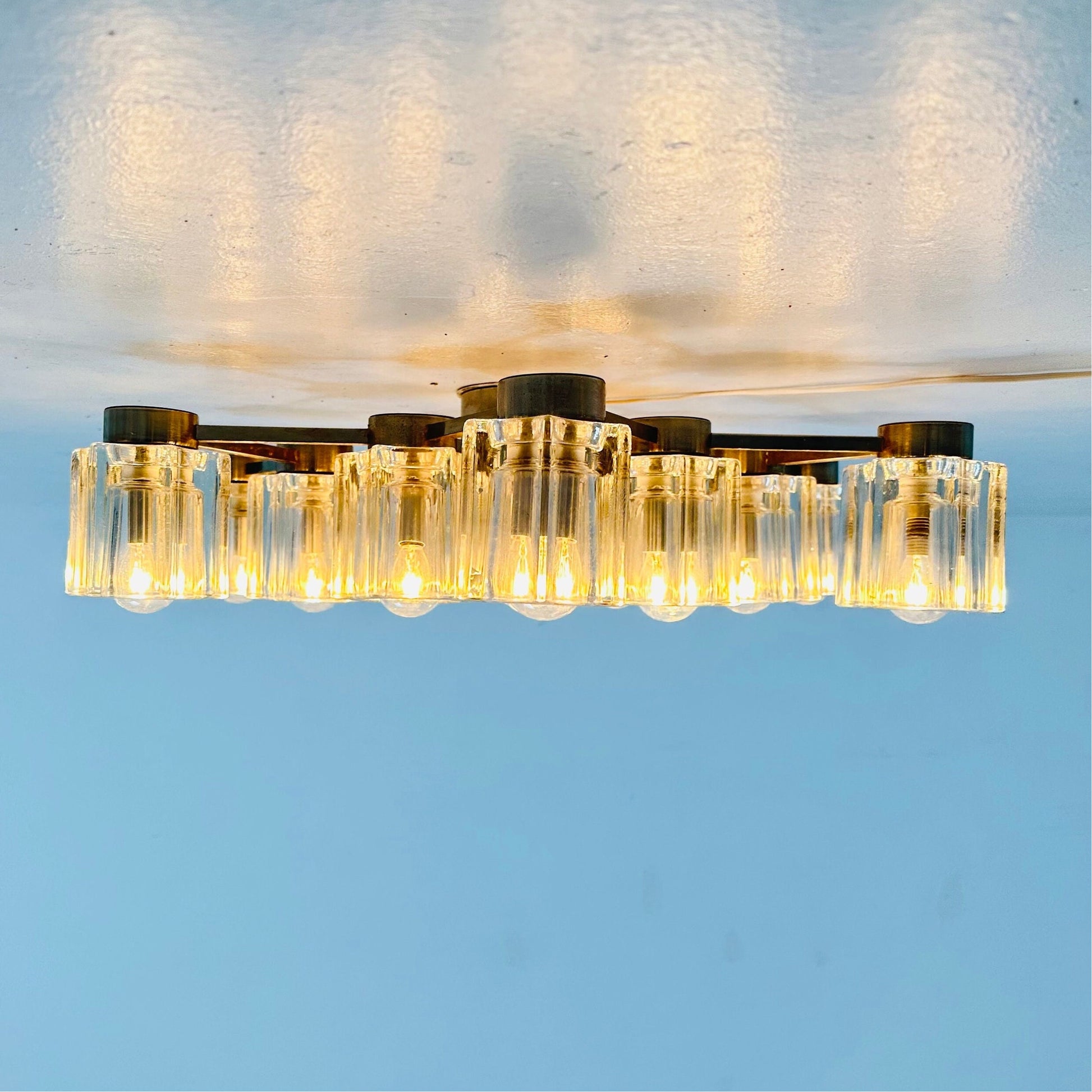 Mid century Star wall lamp made of crystal glass by Sciolari for Peill & Putzler, 1970s Germany