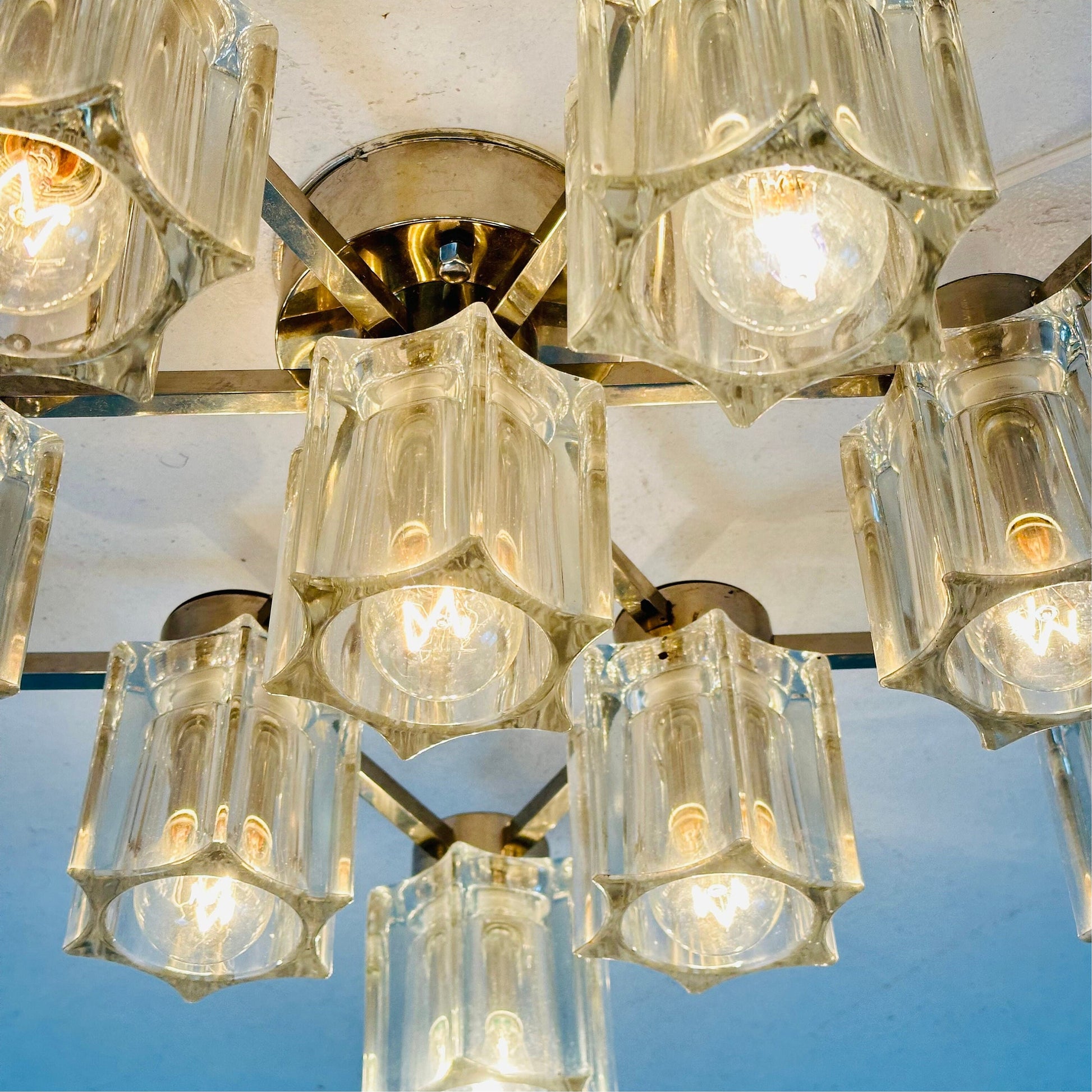 Mid century Star wall lamp made of crystal glass by Sciolari for Peill & Putzler, 1970s Germany