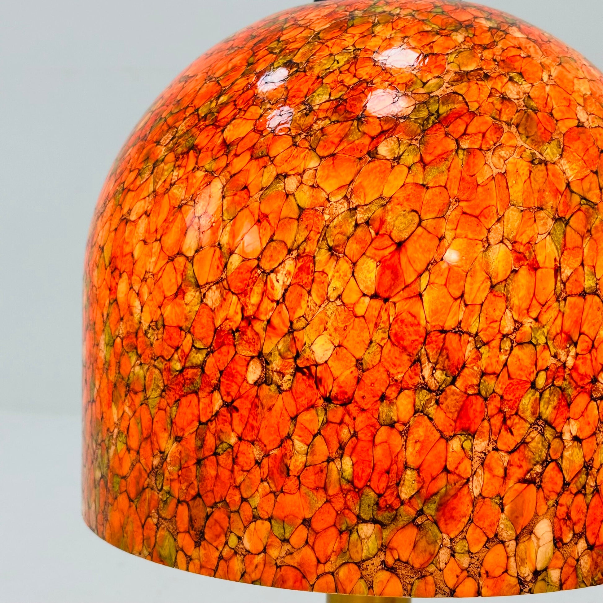 Pair of Glass and Brass Table Lamps by Peil & Putzler Germany 1970s