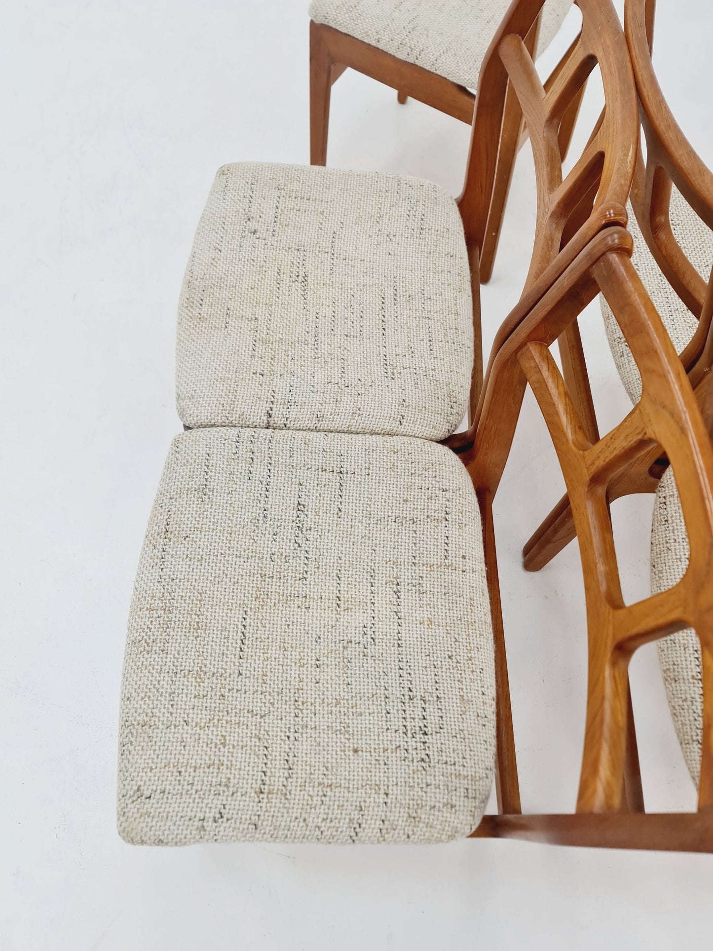 Vintage Danish solid teak dining chairs By Uldum , 1960s, Set of 5