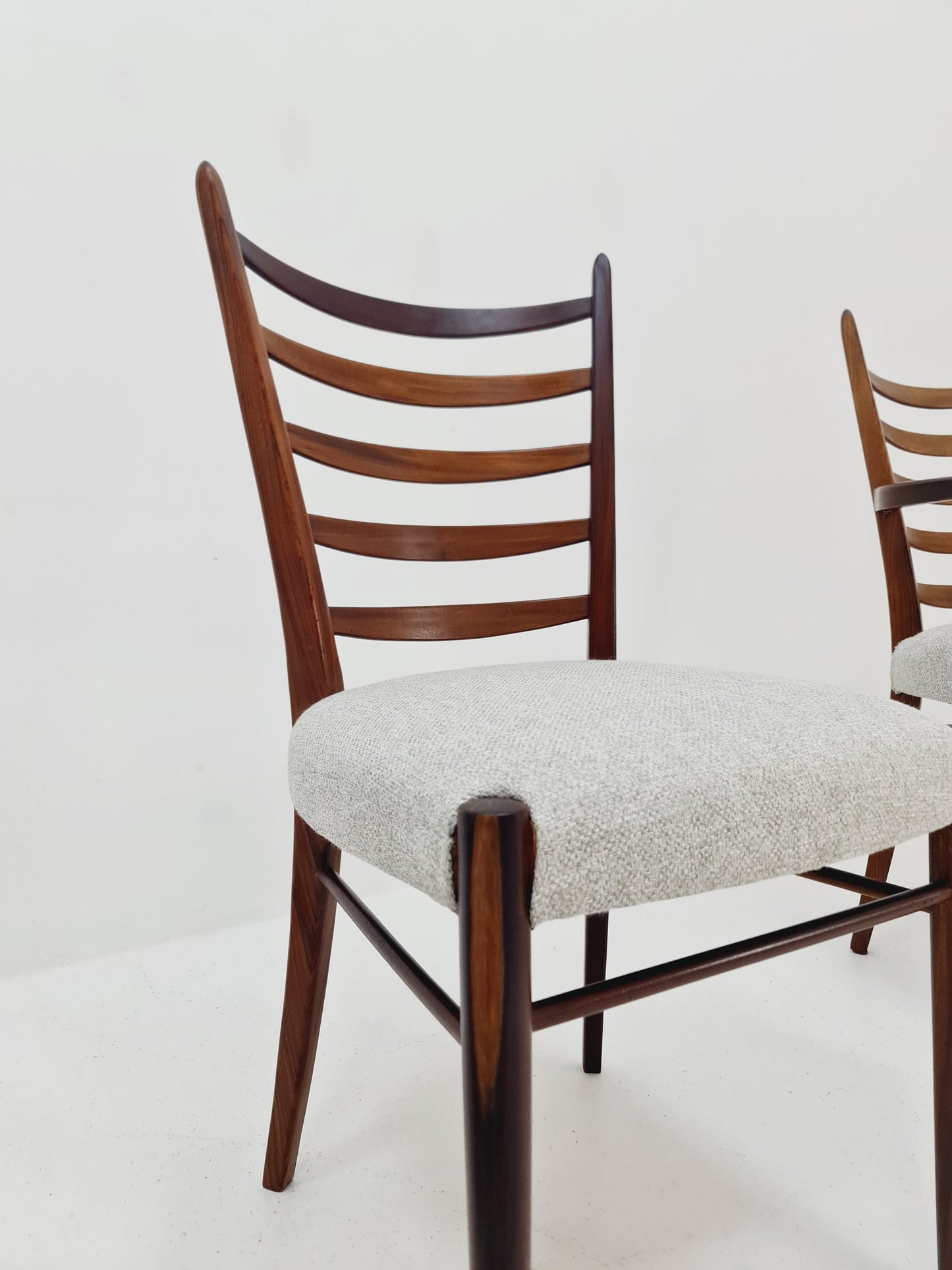Danish teak fabric dining chairs 1960s, set of 4
