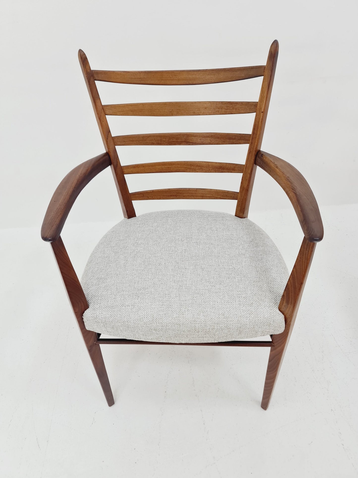 Danish teak fabric dining chairs 1960s, set of 4
