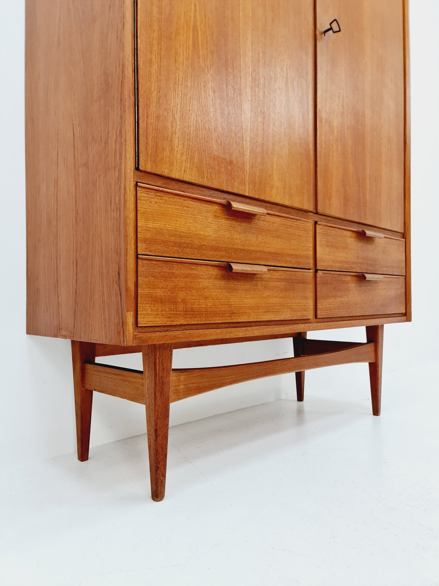 Mid Century Modern danish highboard teak Sideboard, 1960s