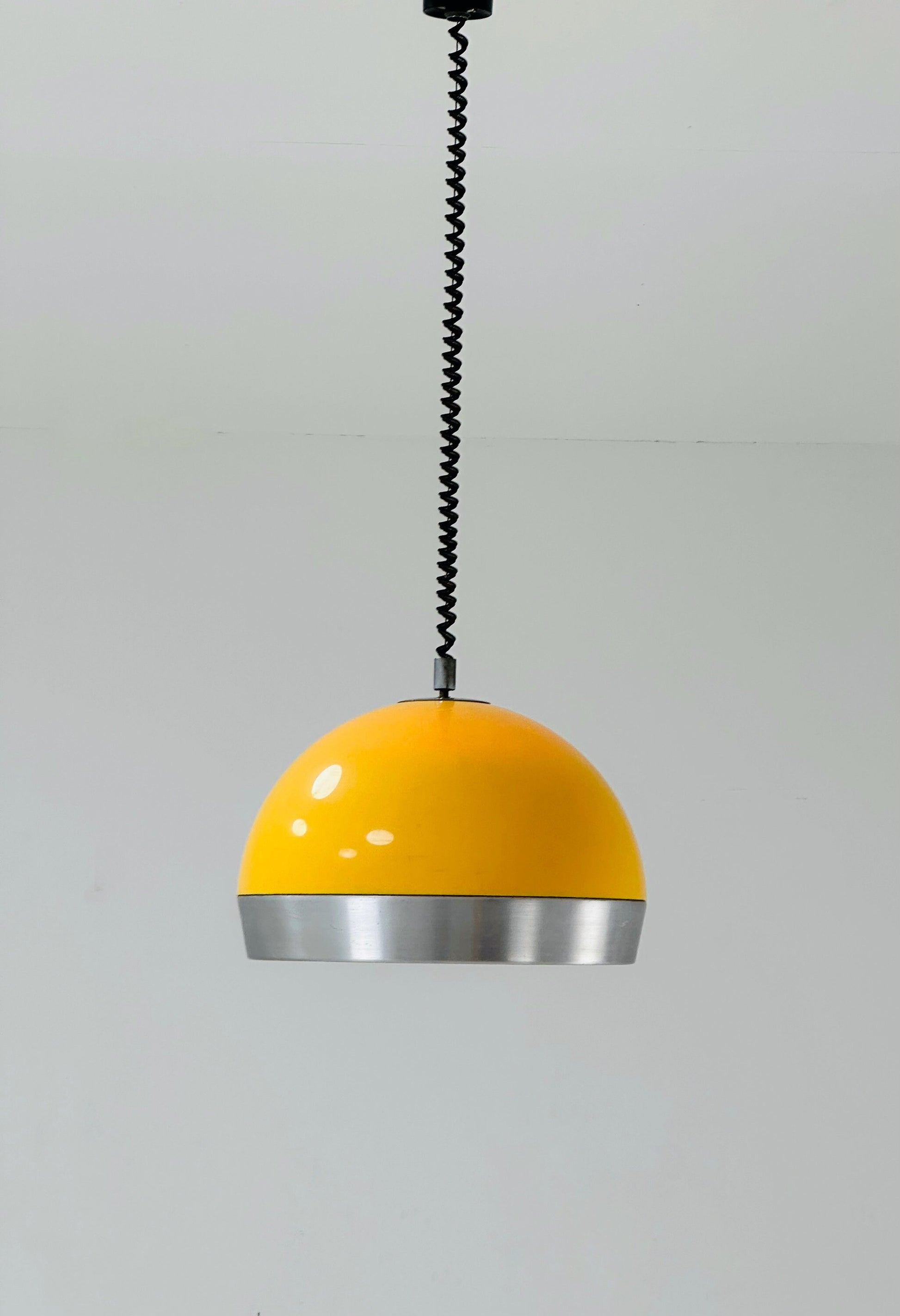 Space Age orange plastic adjustable pendant lamp 1970s
