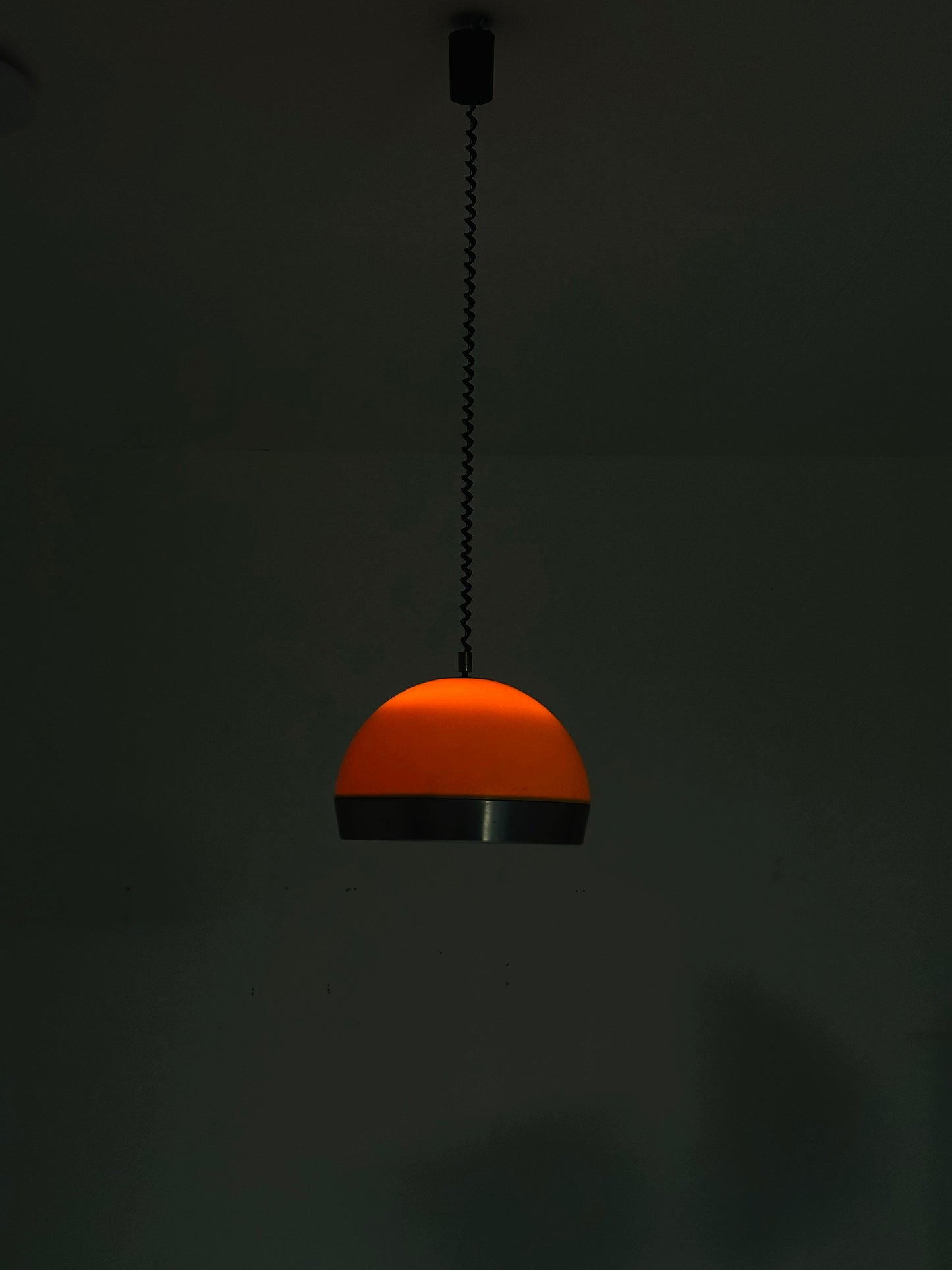 Space Age orange plastic adjustable pendant lamp 1970s