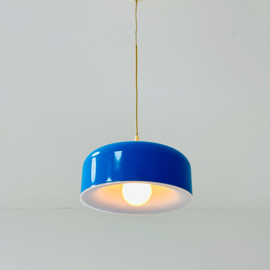 Rare Space Age blue plastic pendant lamp 1970s