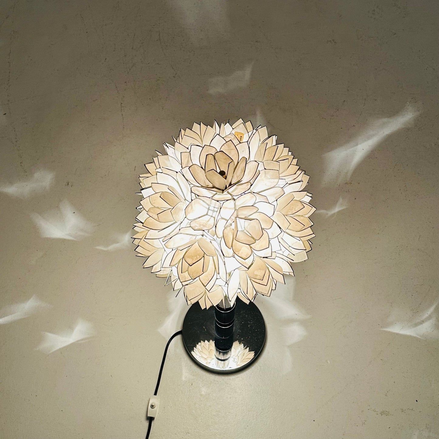 Capiz Shell Lotus Ball Table Light Germany, 1960s