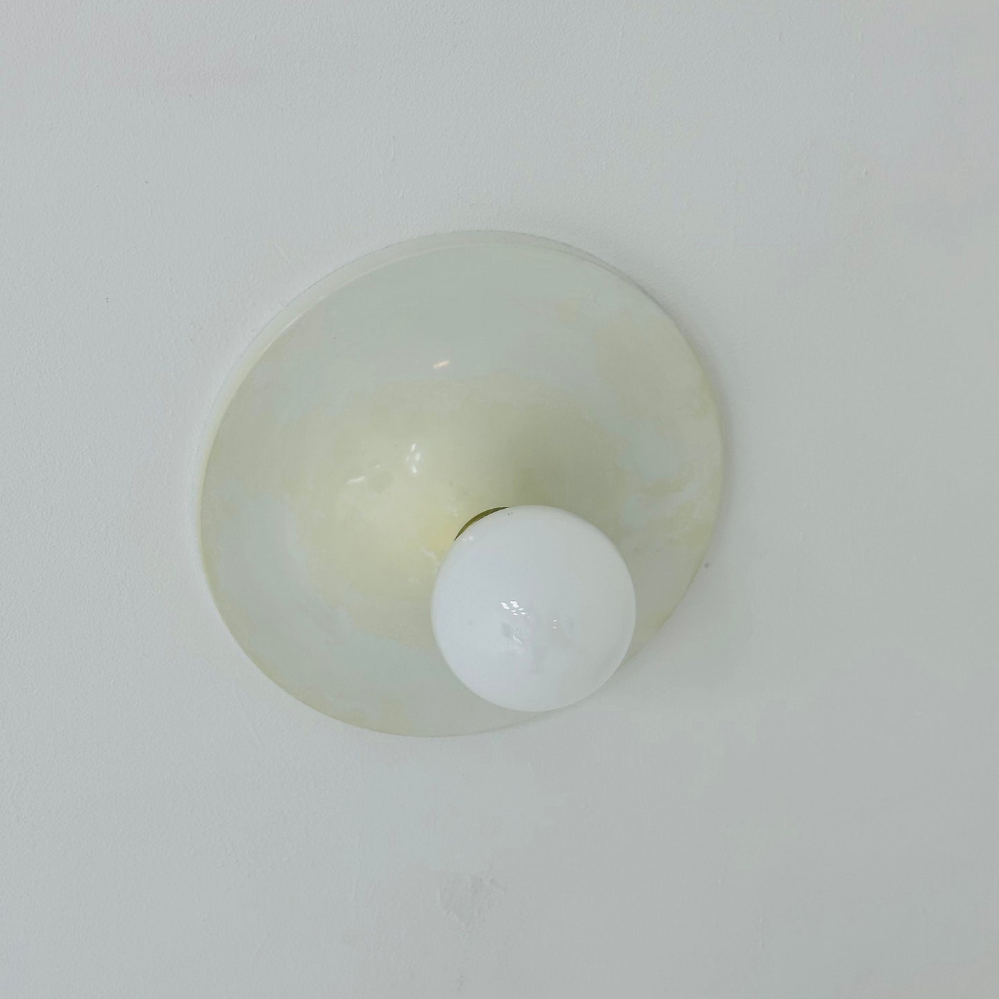 Space Age ceiling or wall round lamp ivory colored 1970s
