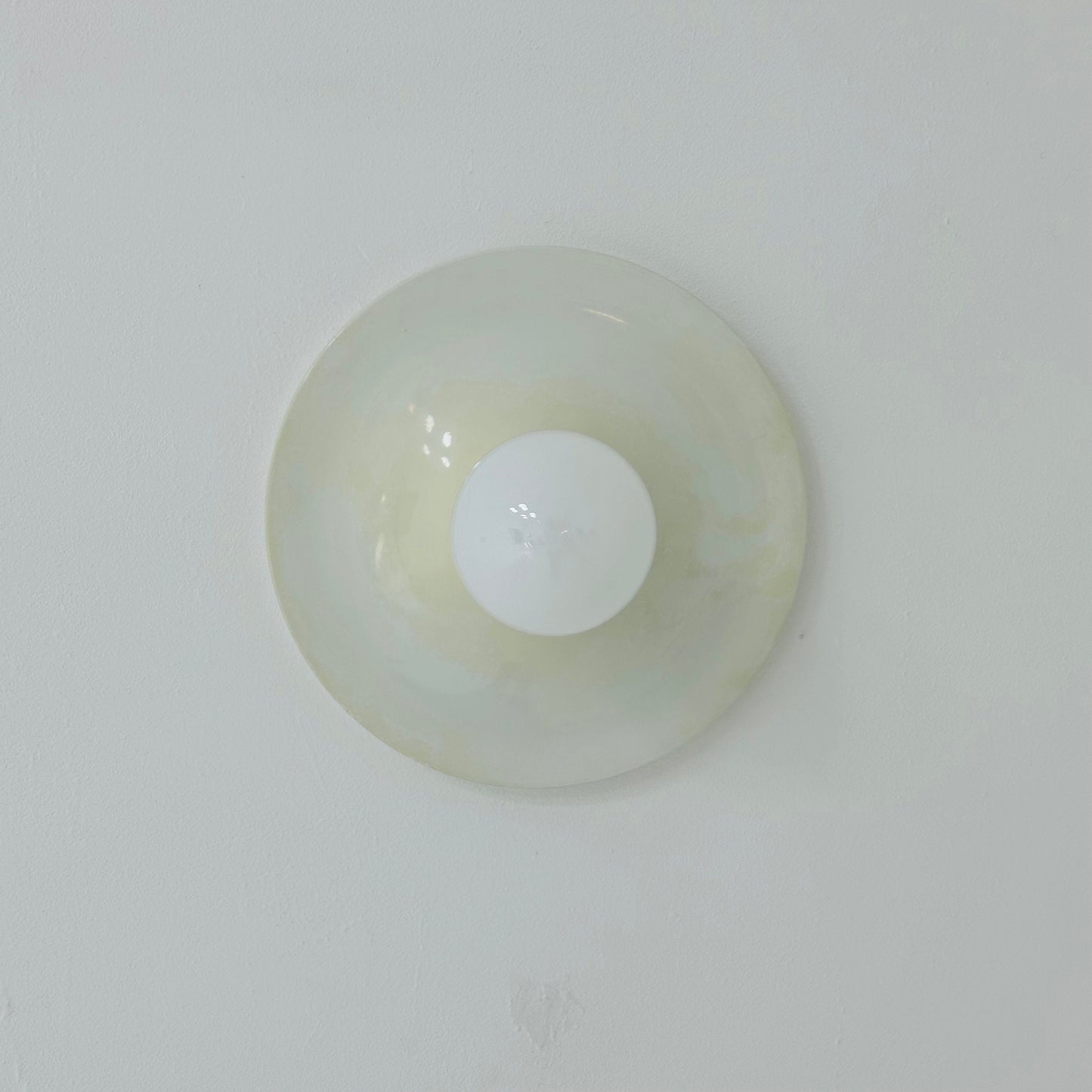 Space Age ceiling or wall round lamp ivory colored 1970s