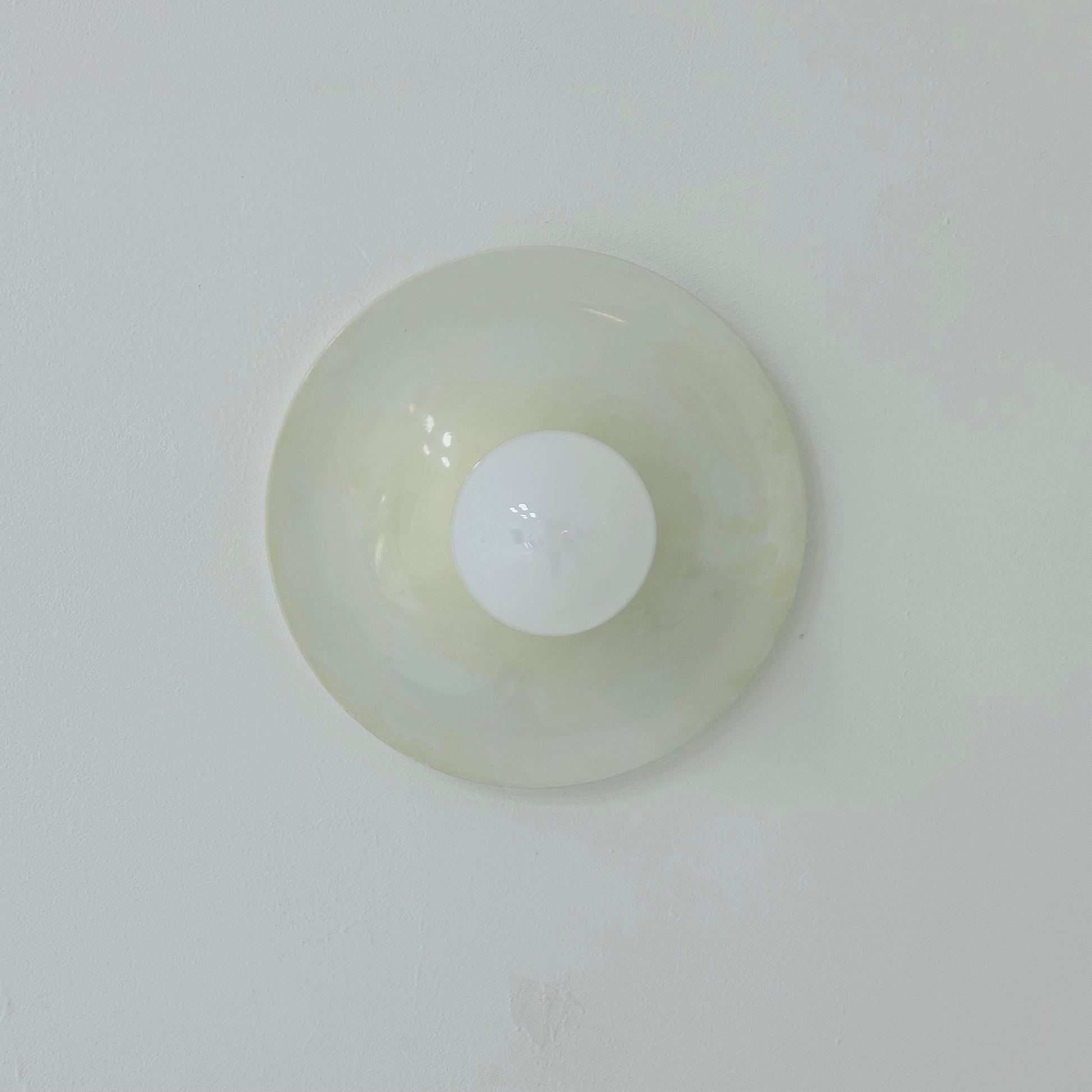 Space Age ceiling or wall round lamp ivory colored 1970s