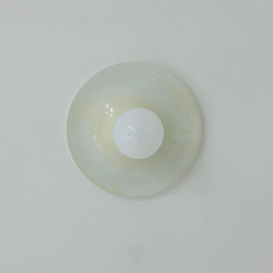 Space Age ceiling or wall round lamp ivory colored 1970s