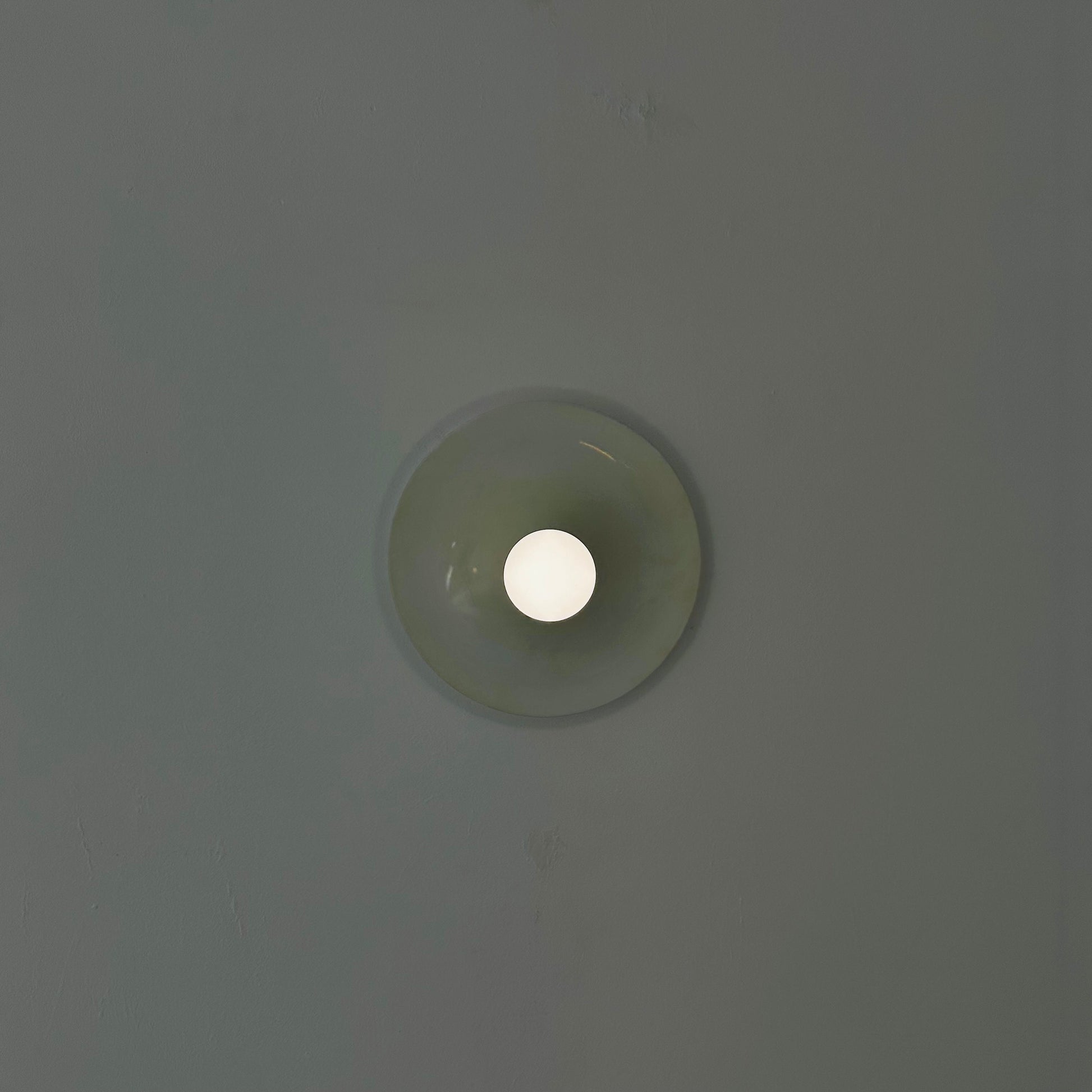 Space Age ceiling or wall round lamp ivory colored 1970s