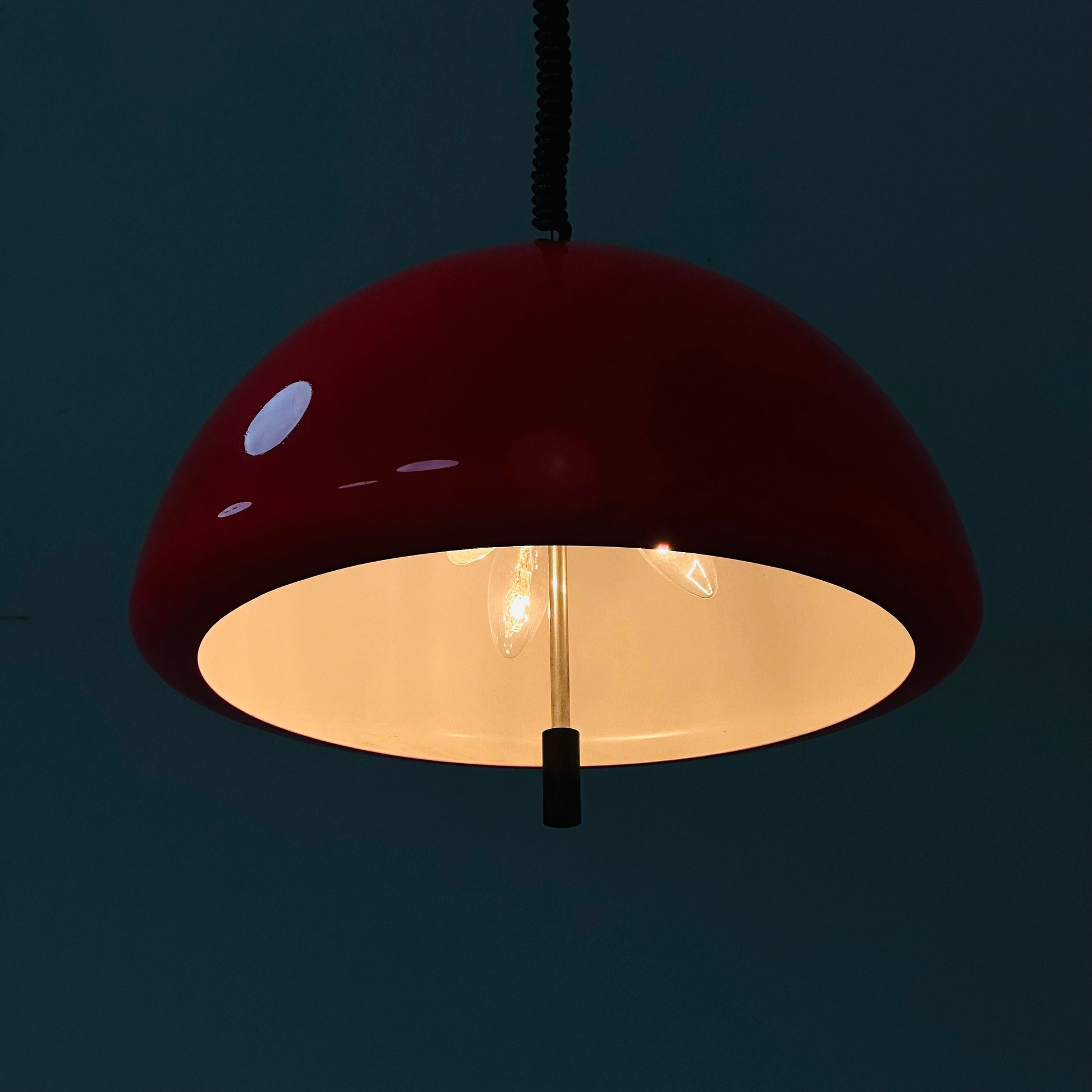 Mid century Spaceage Meblo pendant light by Harvey Guzzini Italy 1970s