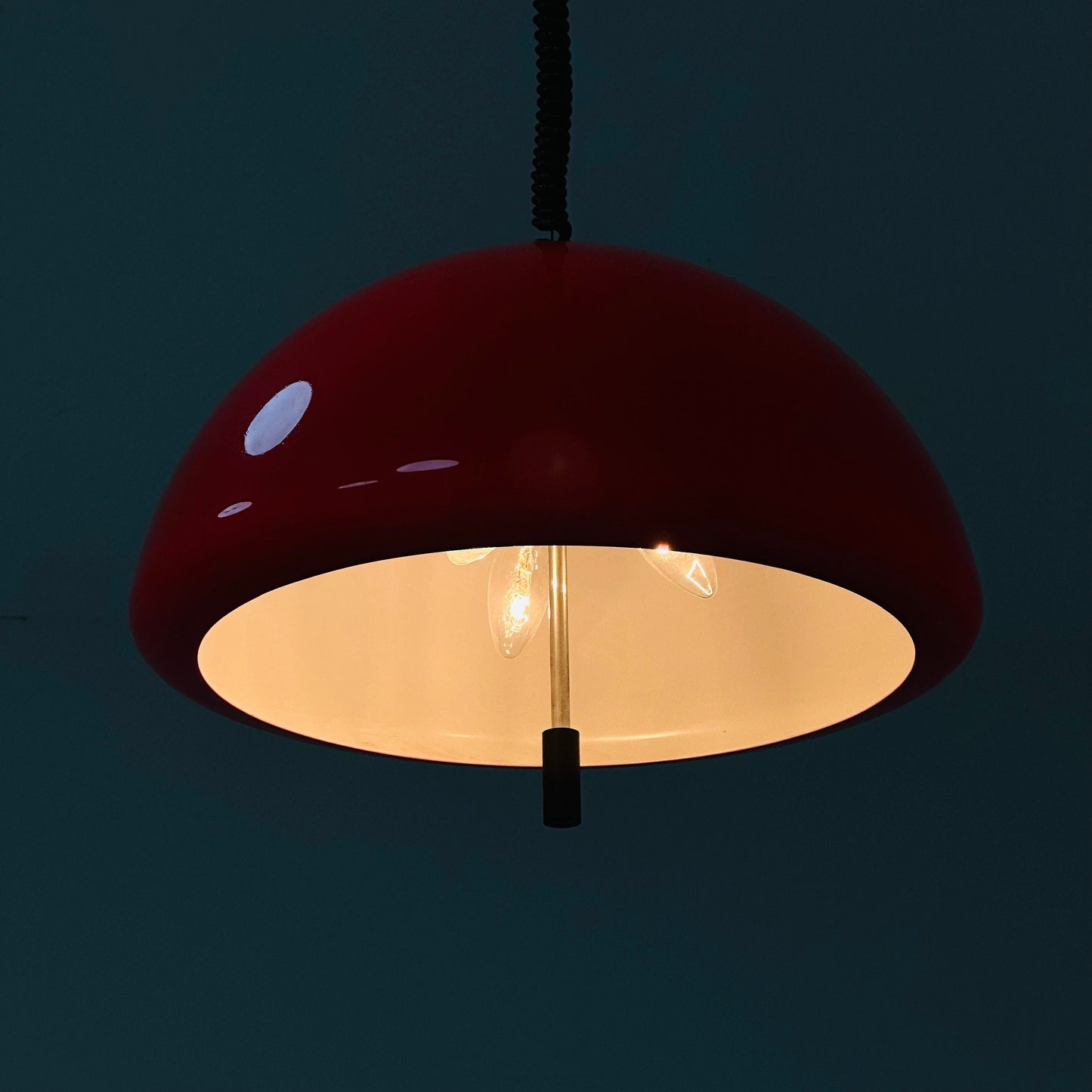 Mid century Spaceage Meblo pendant light by Harvey Guzzini Italy 1970s