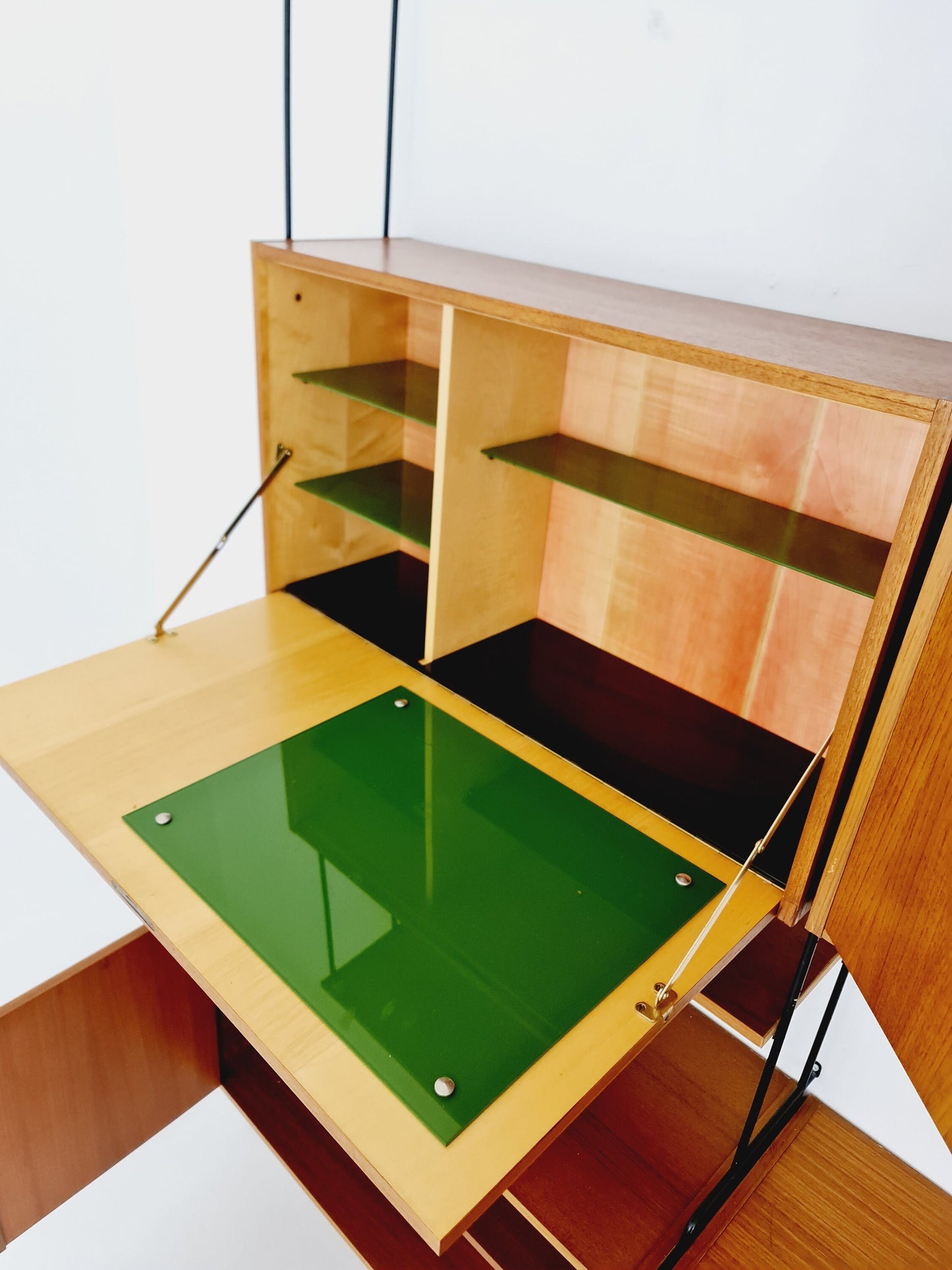 Mid century Teak 11 pieces shelving unit by Hilker for Omnia, Germany 1960s