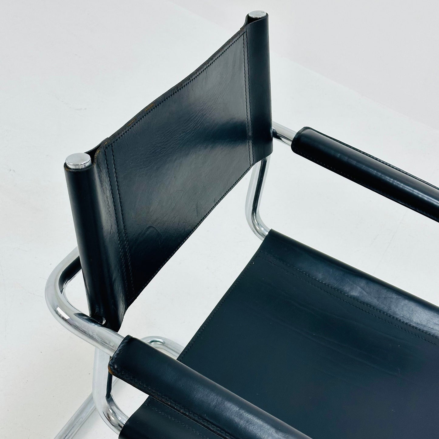 1 of 8 original Model MG5 Centro Studi desk black leather chair by Mart Stam & Marcel Breuer for Matteo Grassi, 1970s