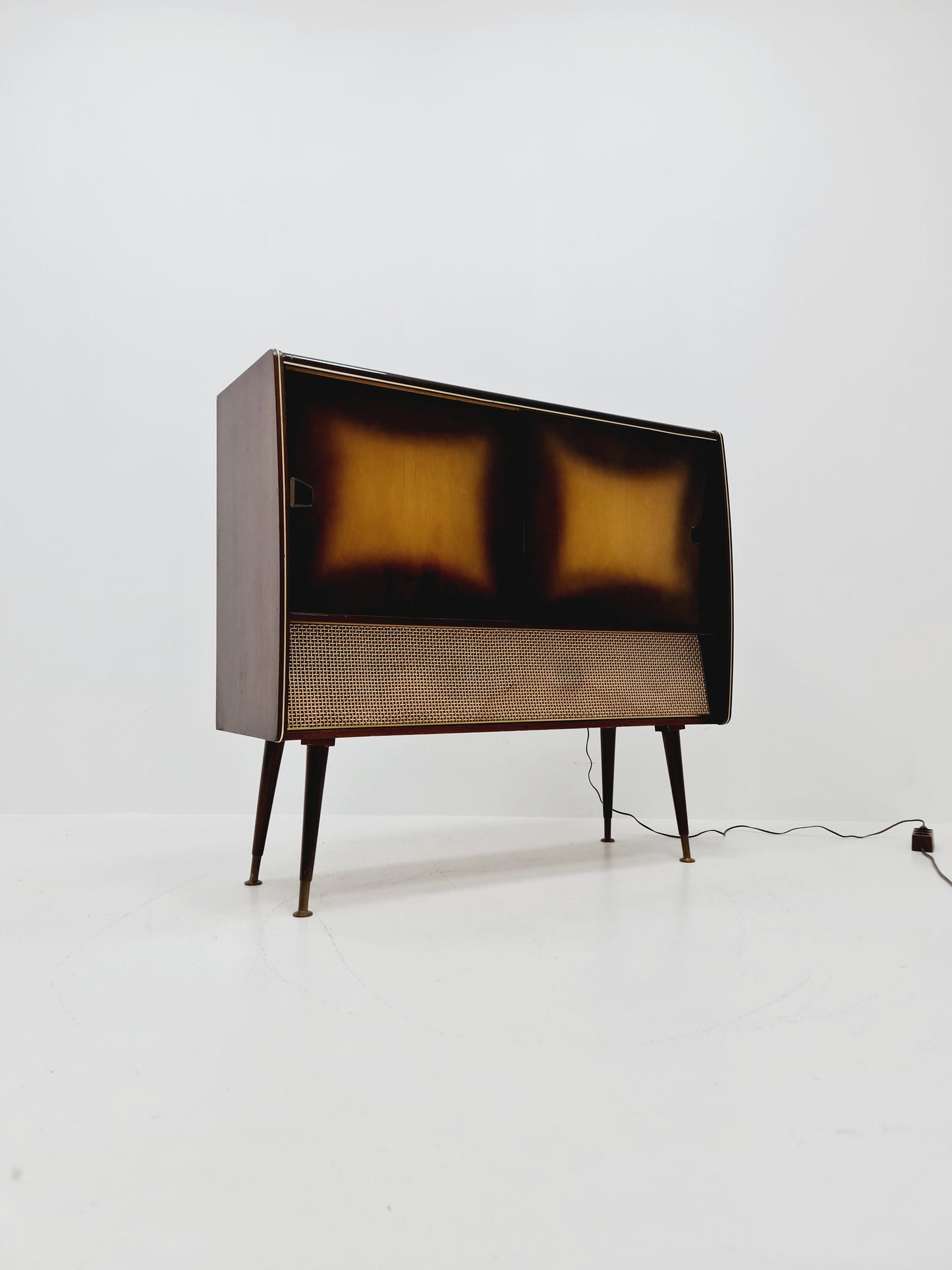 Mid Century Modern German record player, radio by Siemens , 1950s