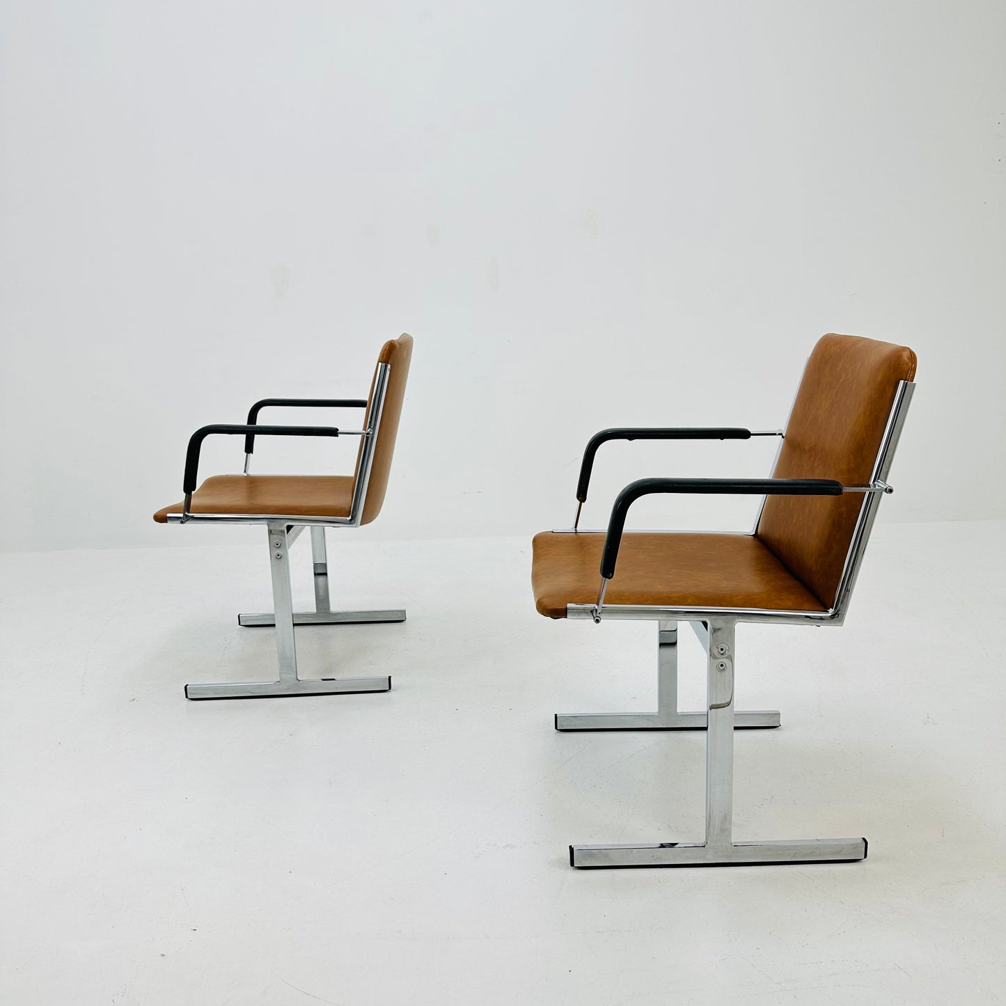 Set of 2 mid century Bauhaus armchairs by Dieter Knoll 1980s Germany