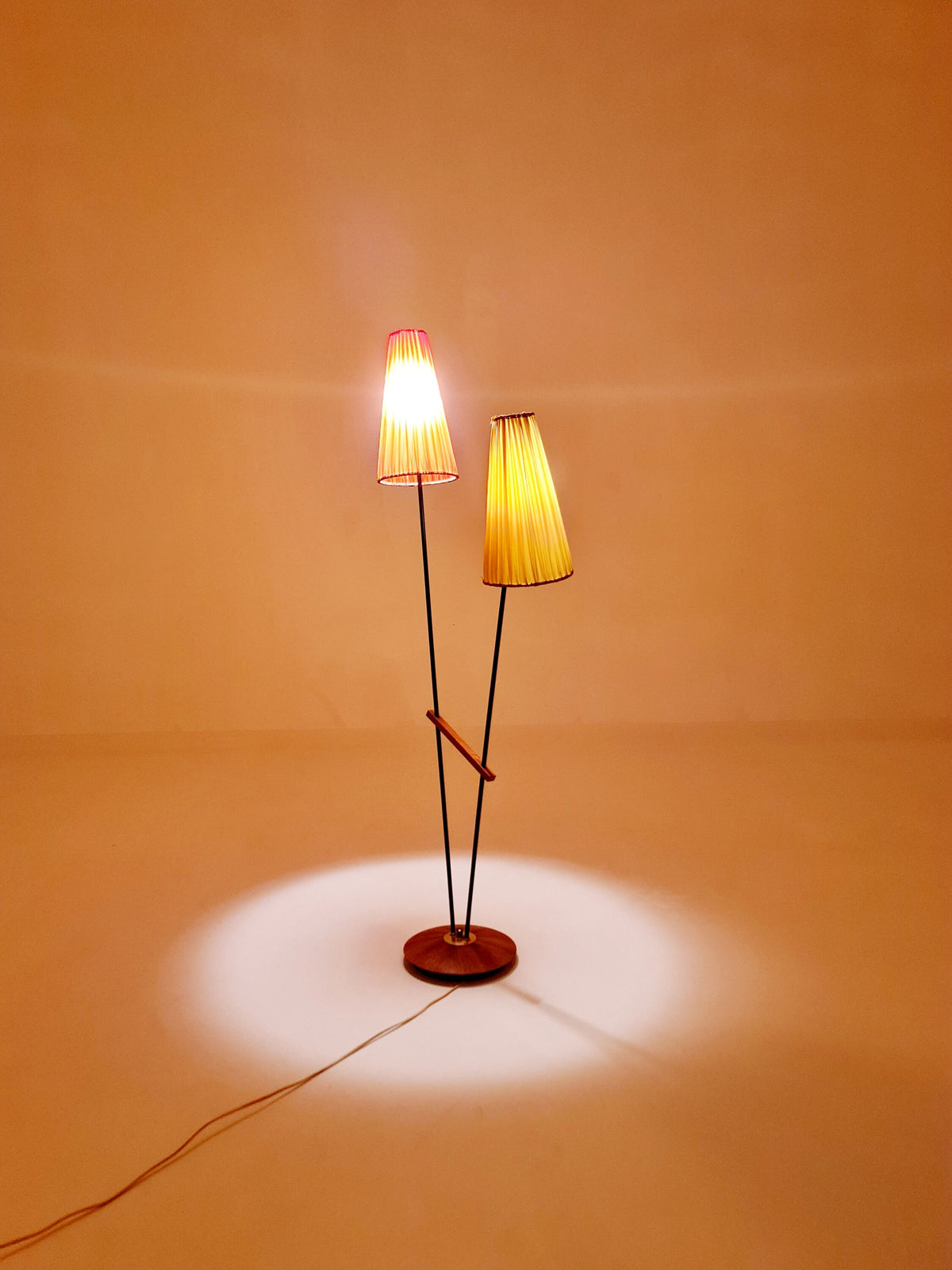 Midcentury German walnut &brass DDR, 1960s