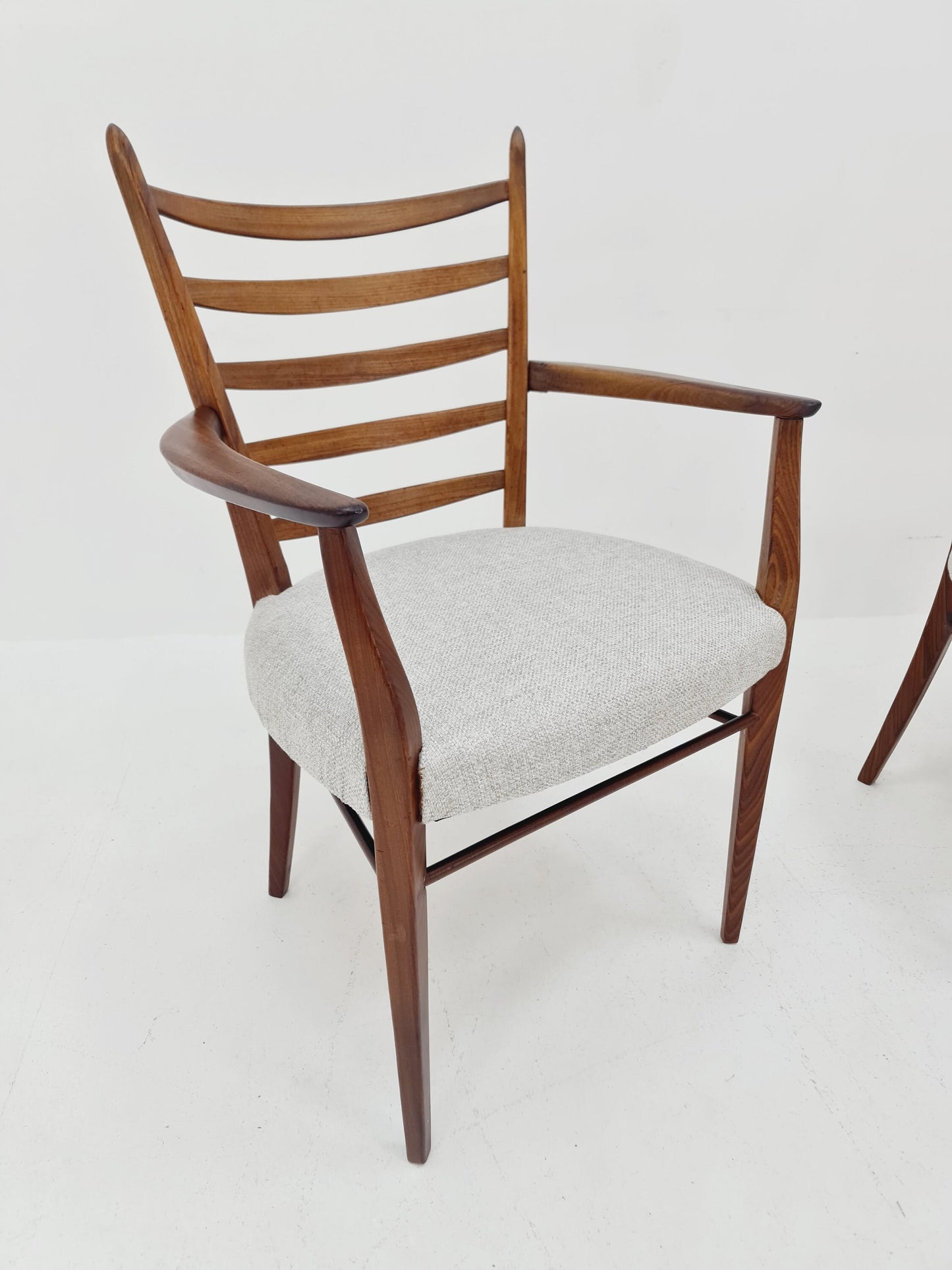 Danish teak fabric dining chairs 1960s, set of 4