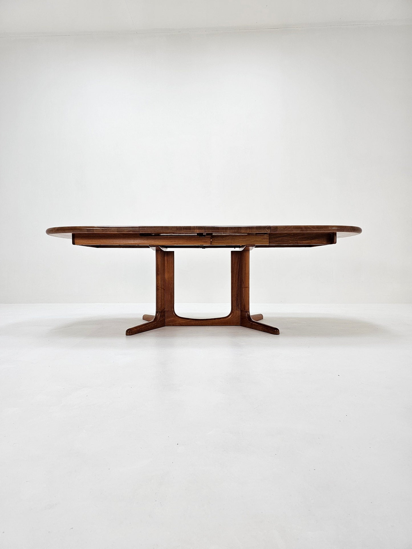 Vintage Danish Solid Teak Oval Dining table by Glostrup , 1960s