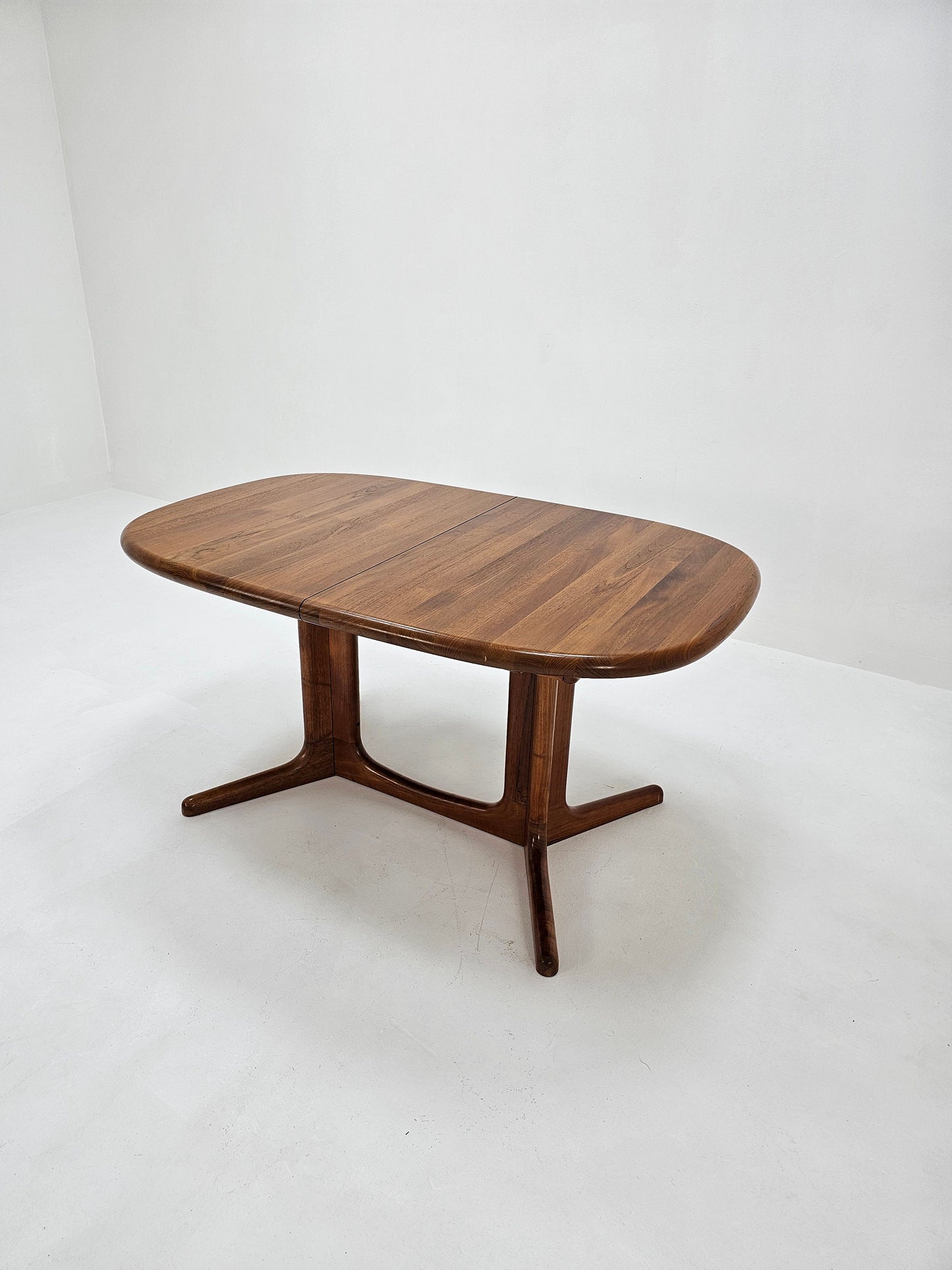 Vintage Danish Solid Teak Oval Dining table by Glostrup , 1960s