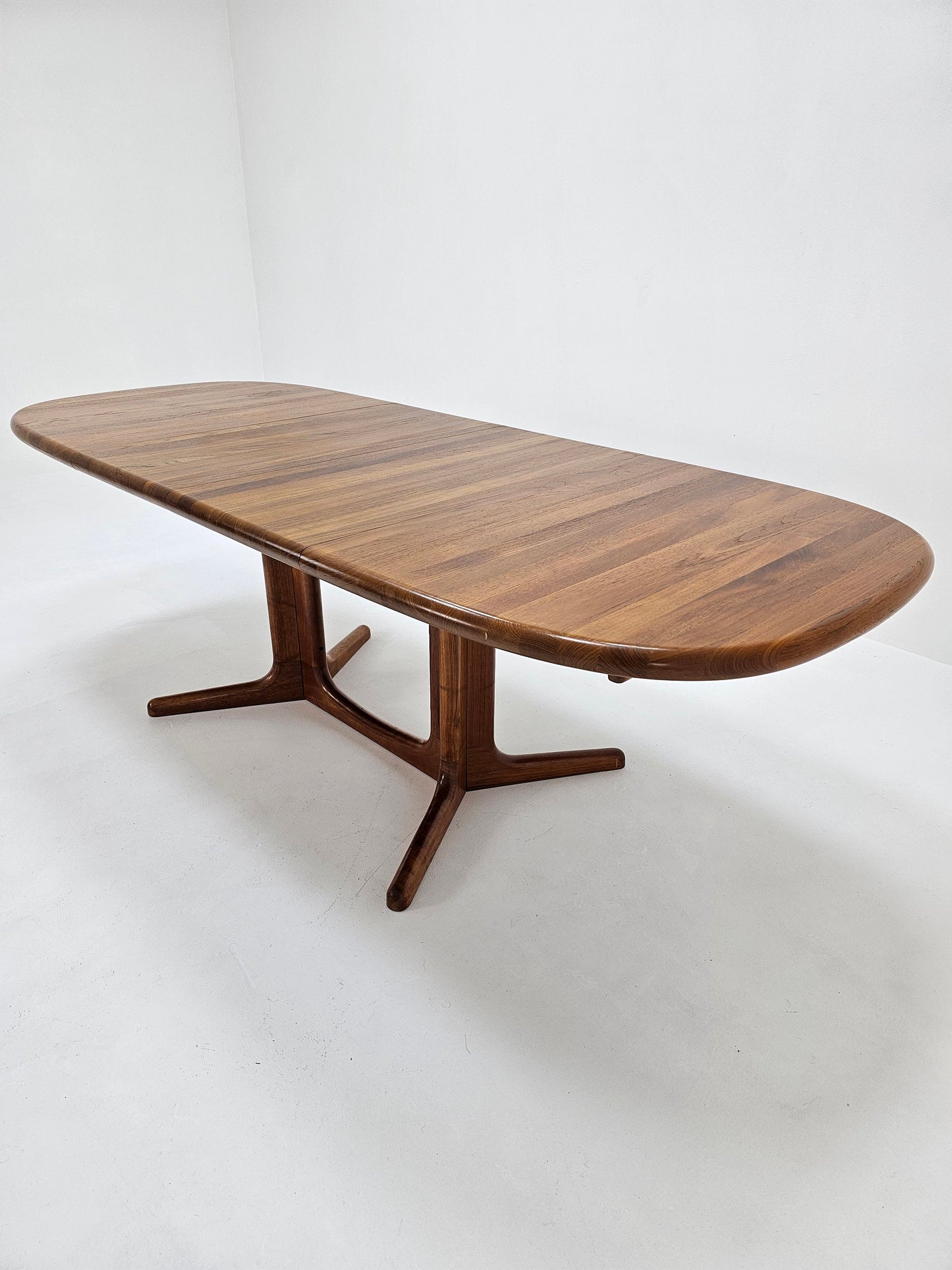 Vintage Danish Solid Teak Oval Dining table by Glostrup , 1960s