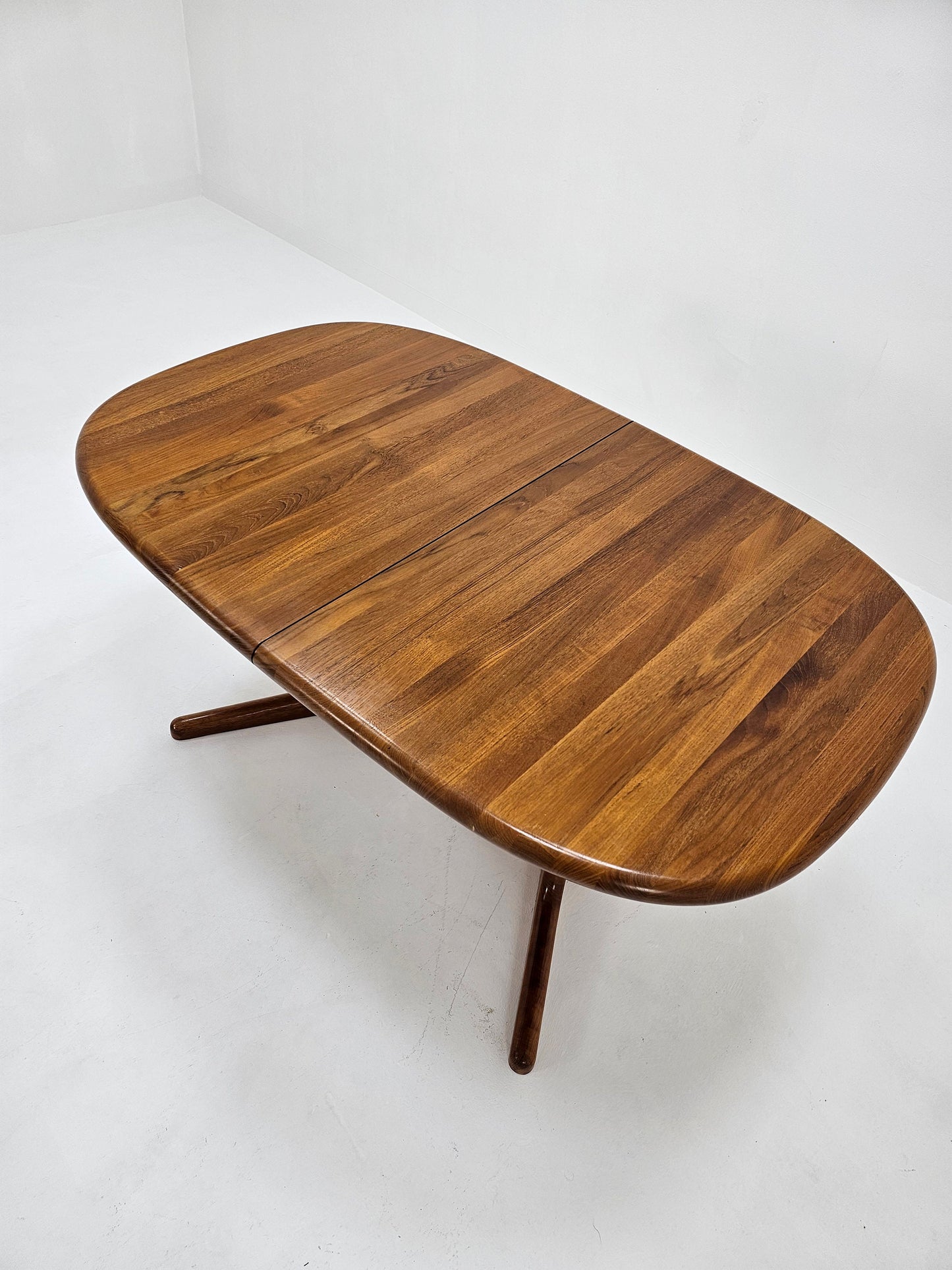 Vintage Danish Solid Teak Oval Dining table by Glostrup , 1960s