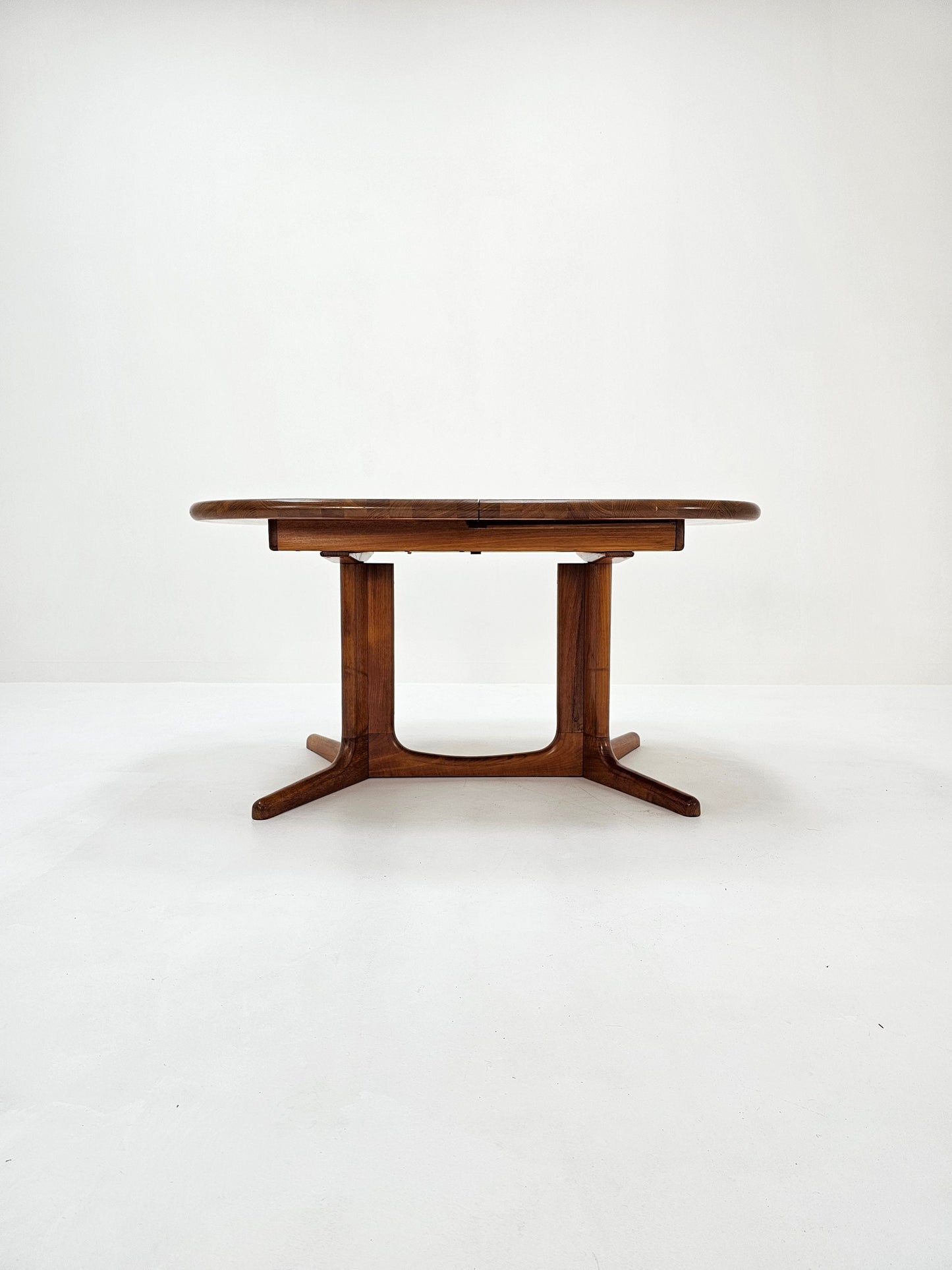 Vintage Danish Solid Teak Oval Dining table by Glostrup , 1960s