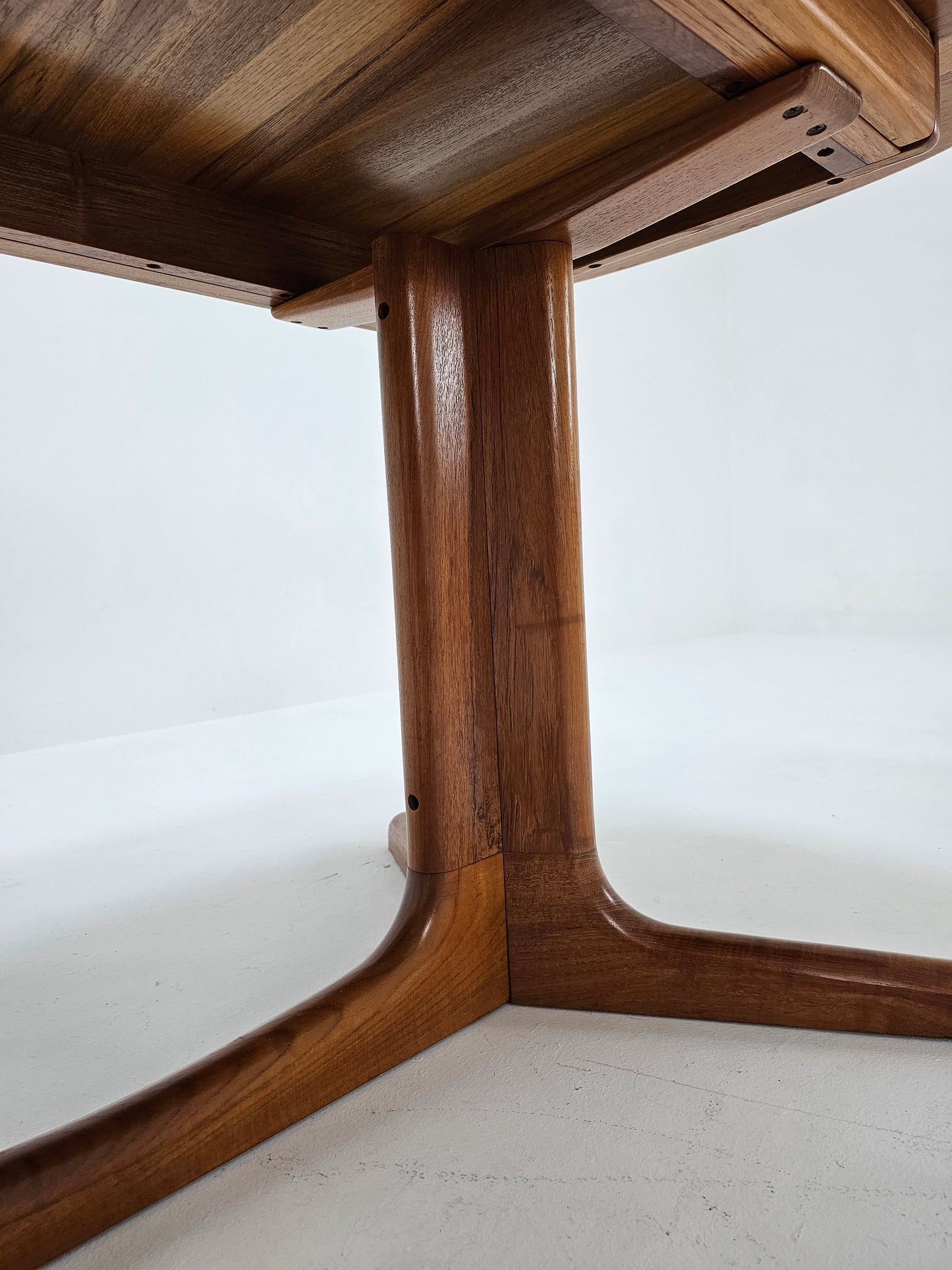 Vintage Danish Solid Teak Oval Dining table by Glostrup , 1960s