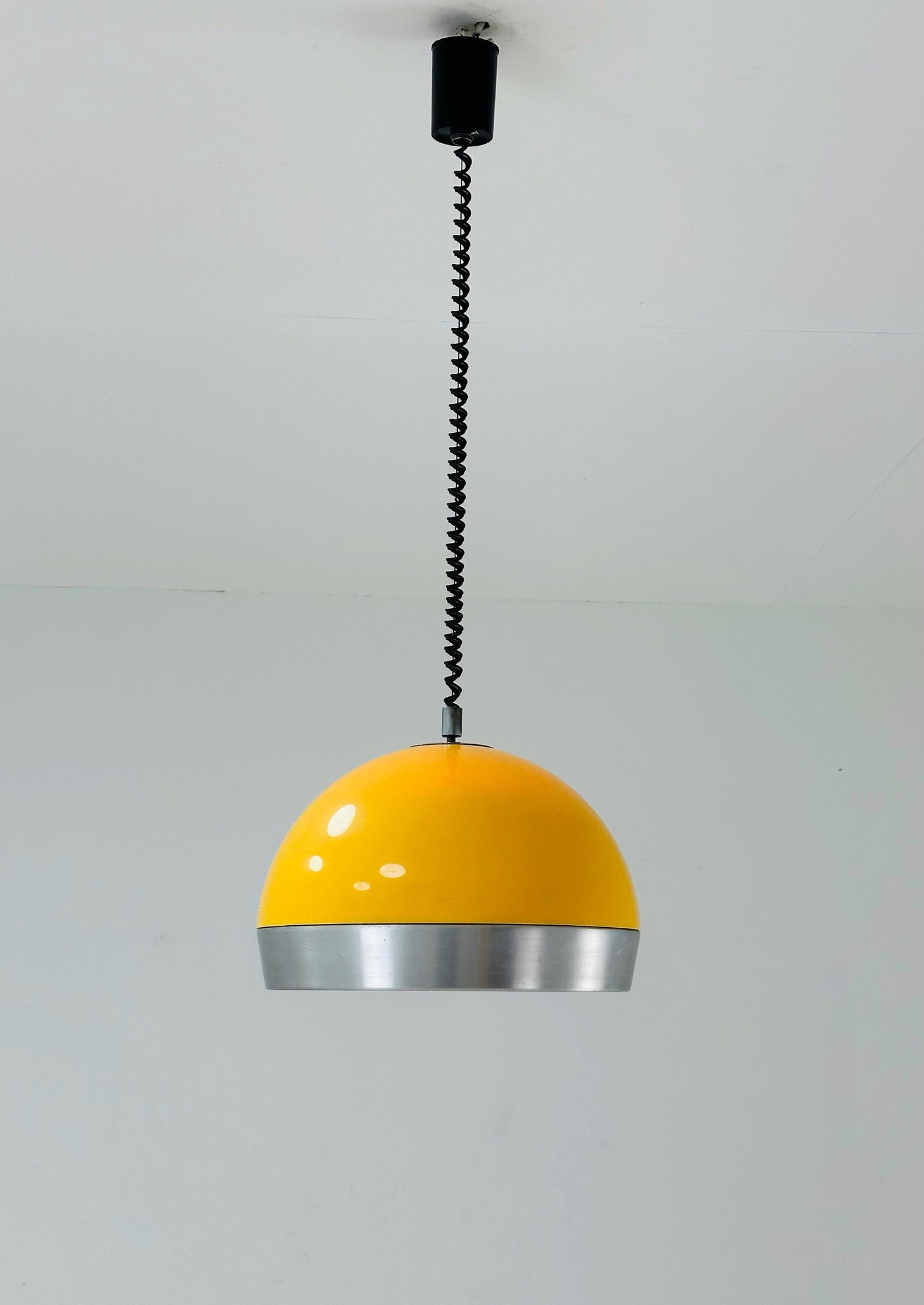 Space Age orange plastic adjustable pendant lamp 1970s