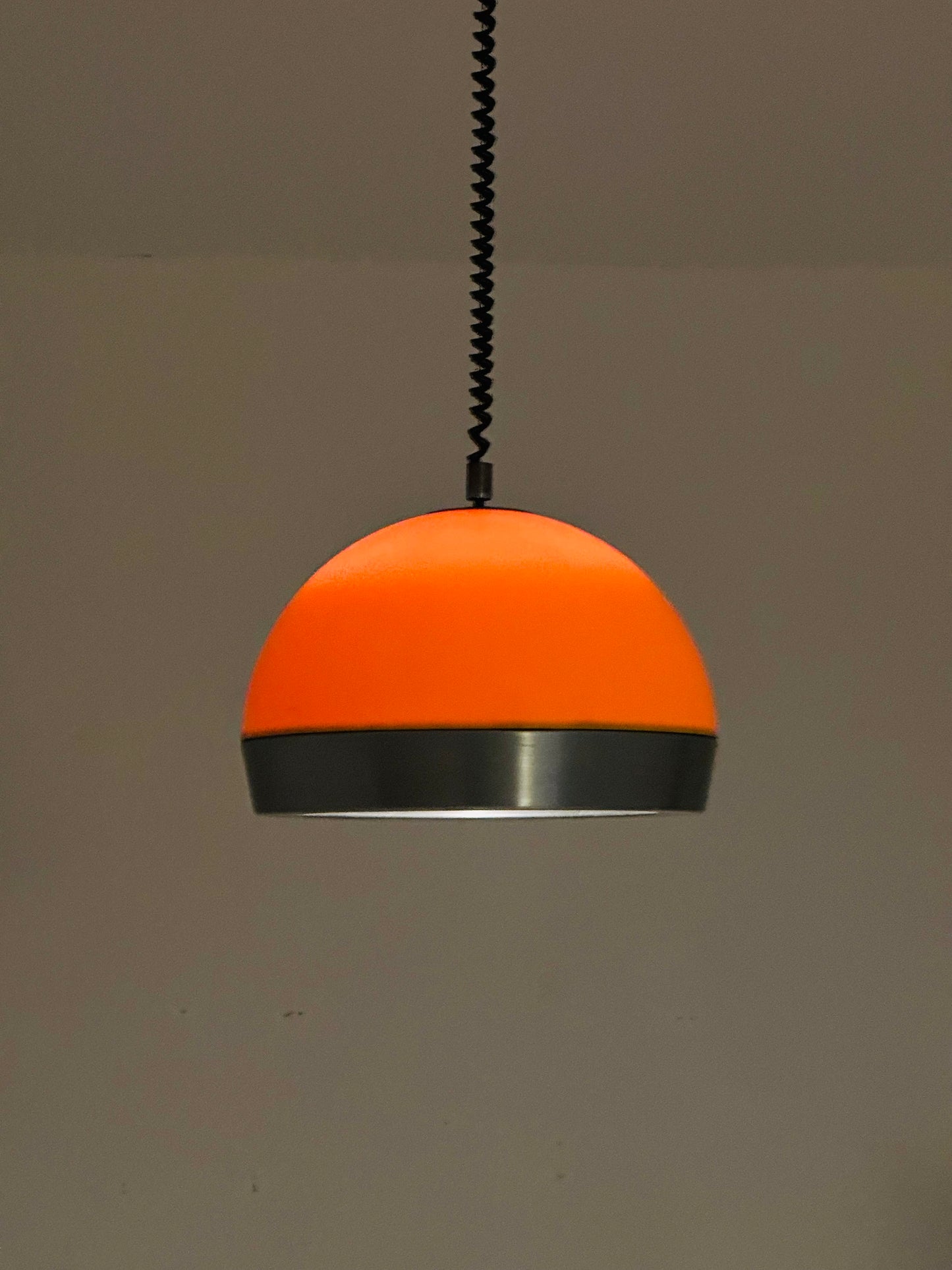 Space Age orange plastic adjustable pendant lamp 1970s