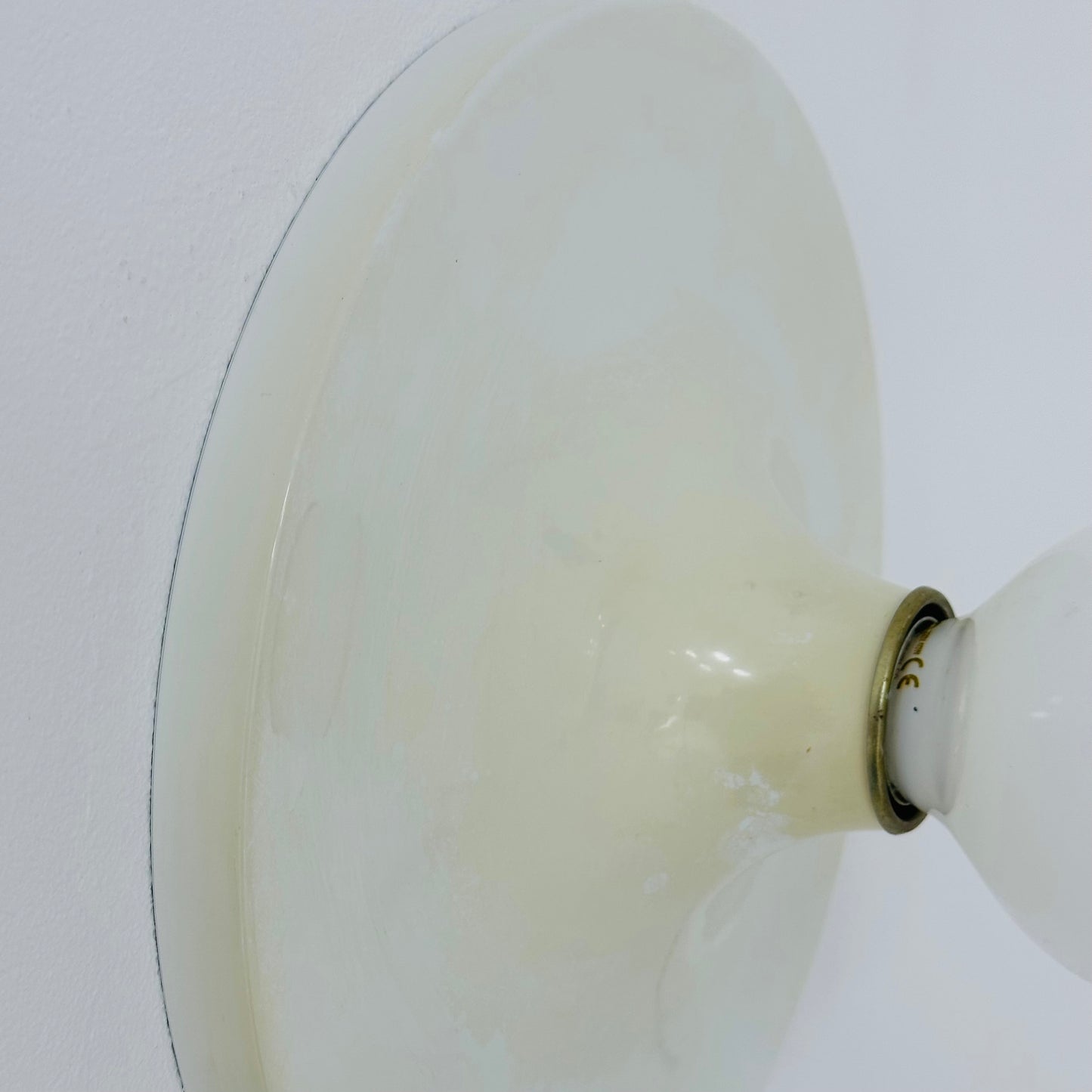 Space Age ceiling or wall round lamp ivory colored 1970s