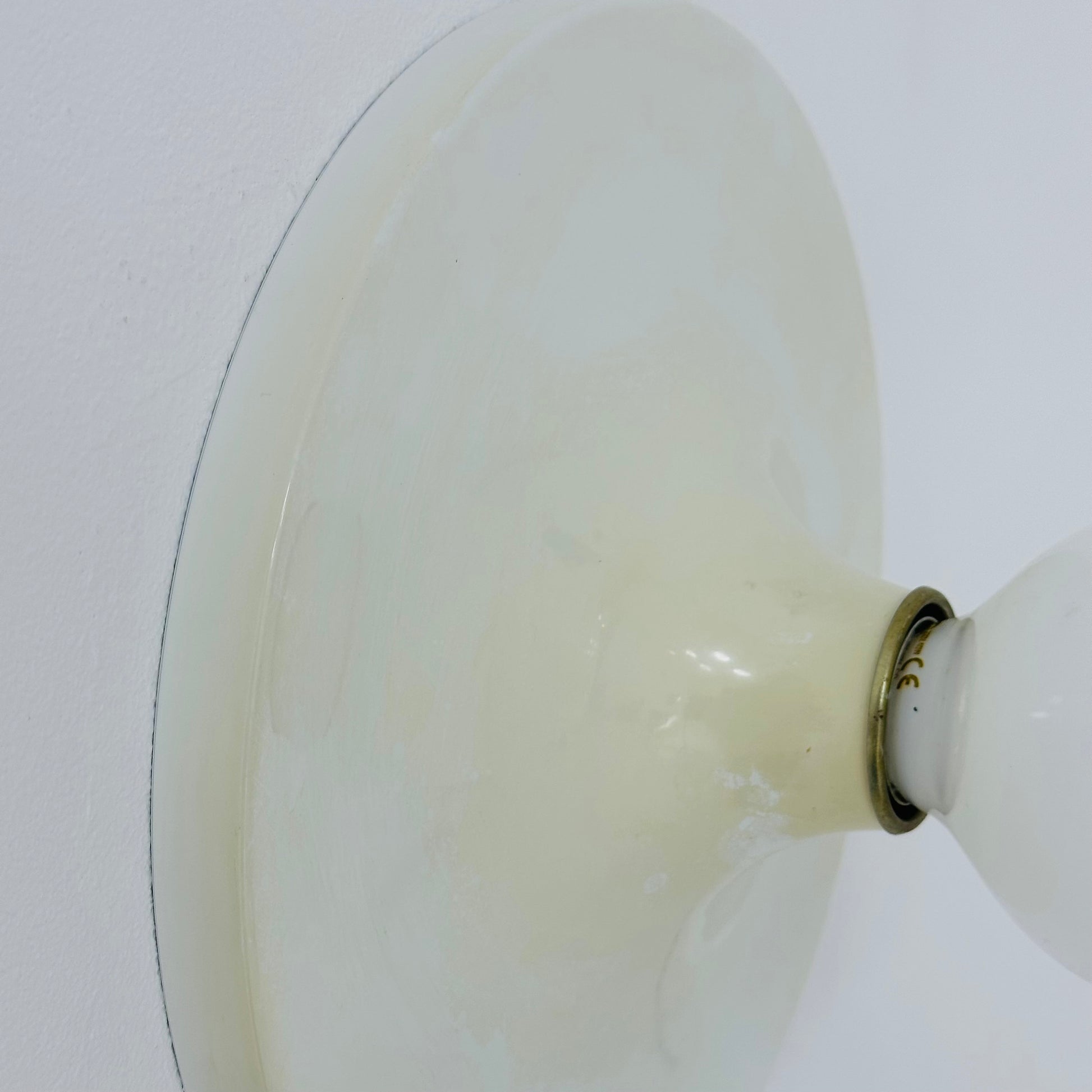 Space Age ceiling or wall round lamp ivory colored 1970s