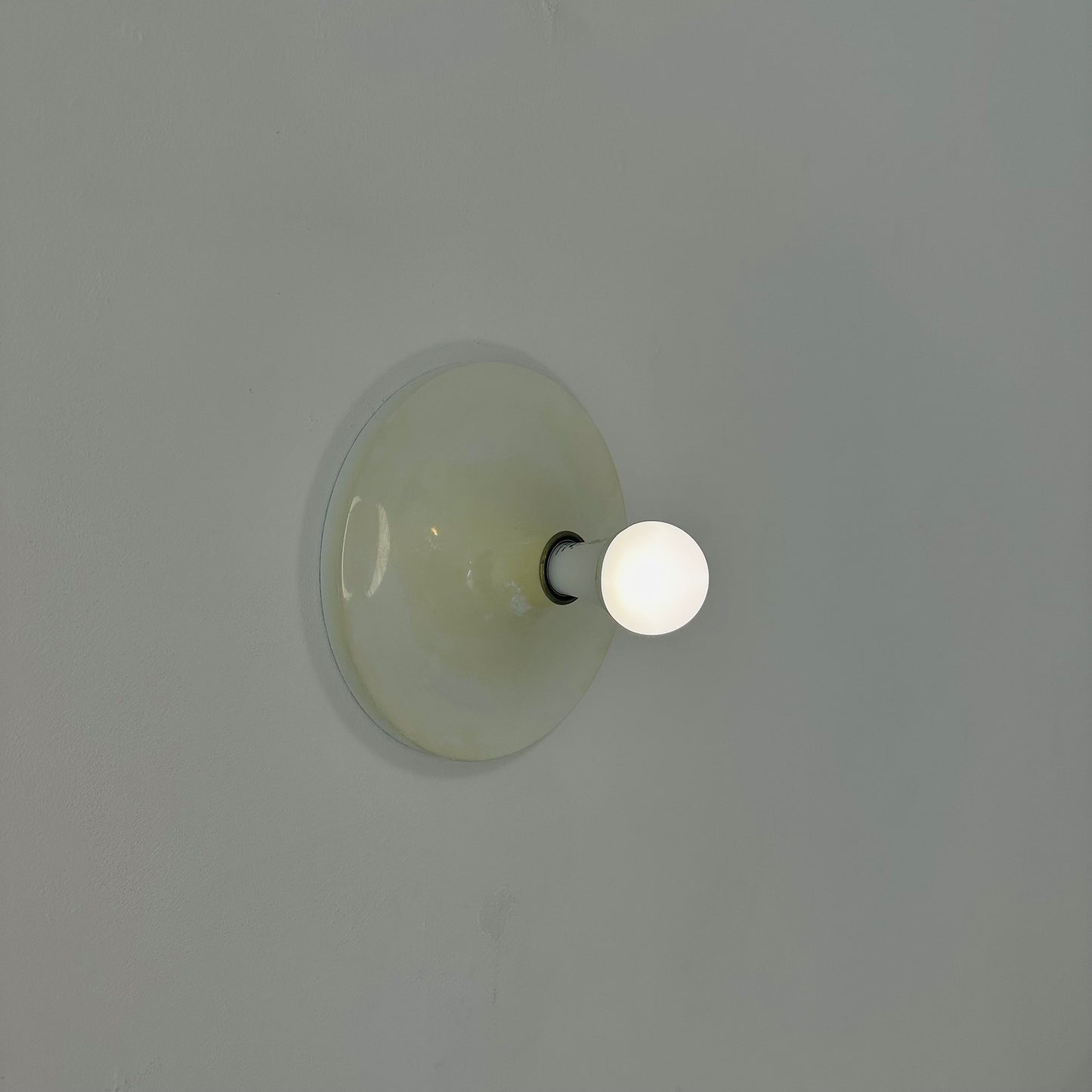 Space Age ceiling or wall round lamp ivory colored 1970s