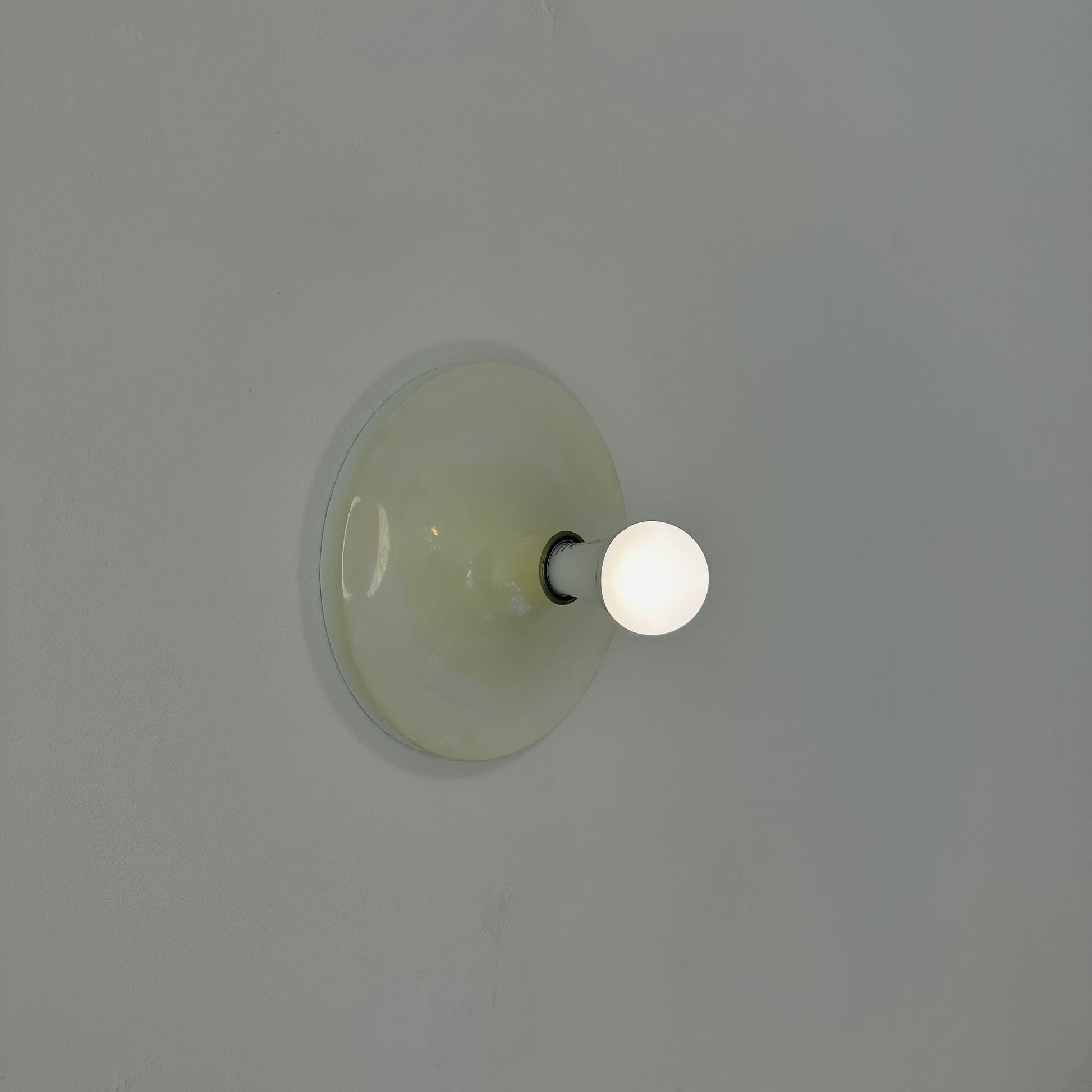 Space Age ceiling or wall round lamp ivory colored 1970s