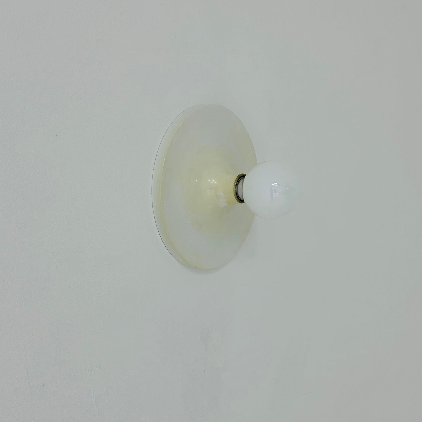 Space Age ceiling or wall round lamp ivory colored 1970s