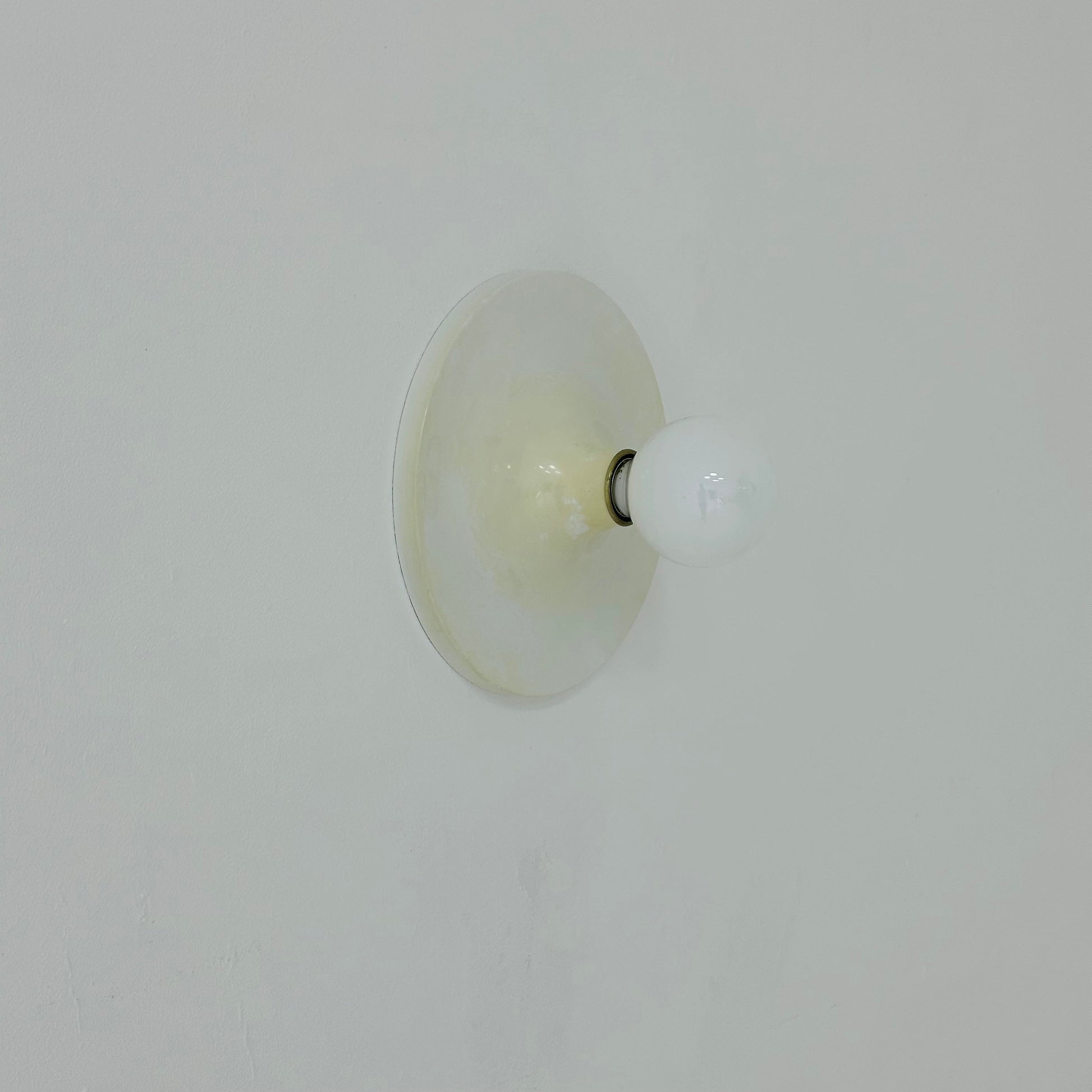 Space Age ceiling or wall round lamp ivory colored 1970s