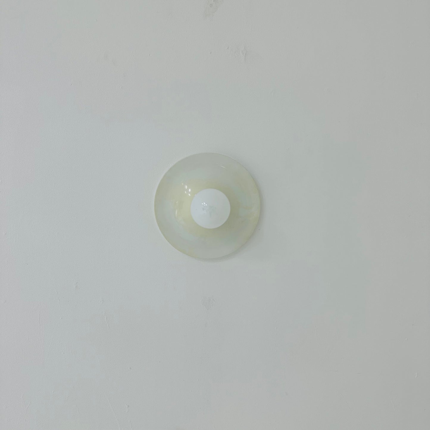 Space Age ceiling or wall round lamp ivory colored 1970s