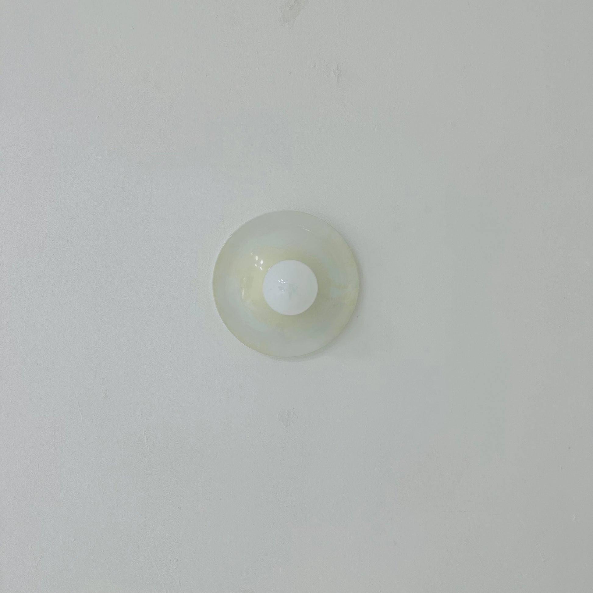 Space Age ceiling or wall round lamp ivory colored 1970s