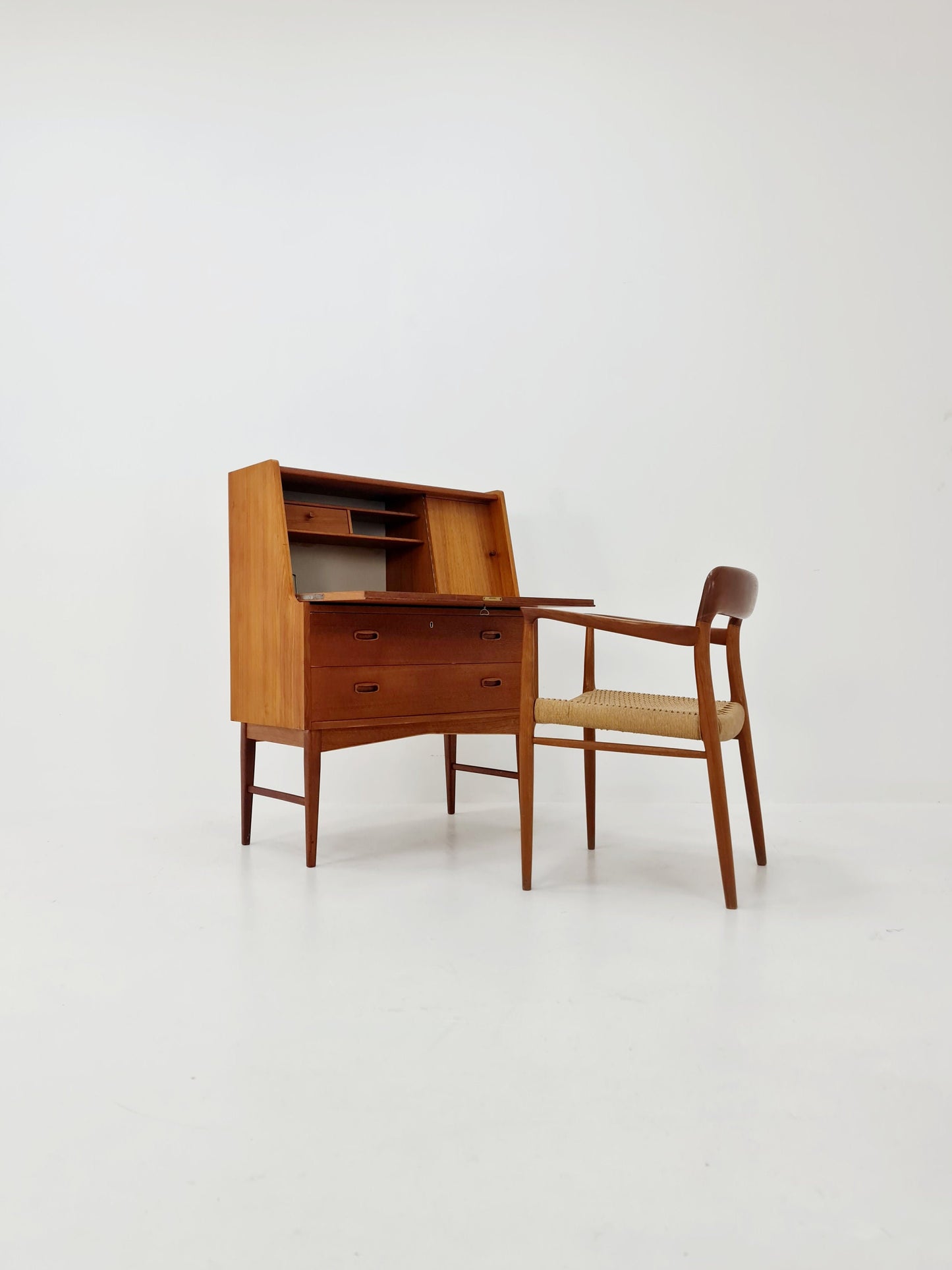 Midcentury Danish vintage teak secretary, vanity /Make up table By Arne Wahl Iversen, 1960s