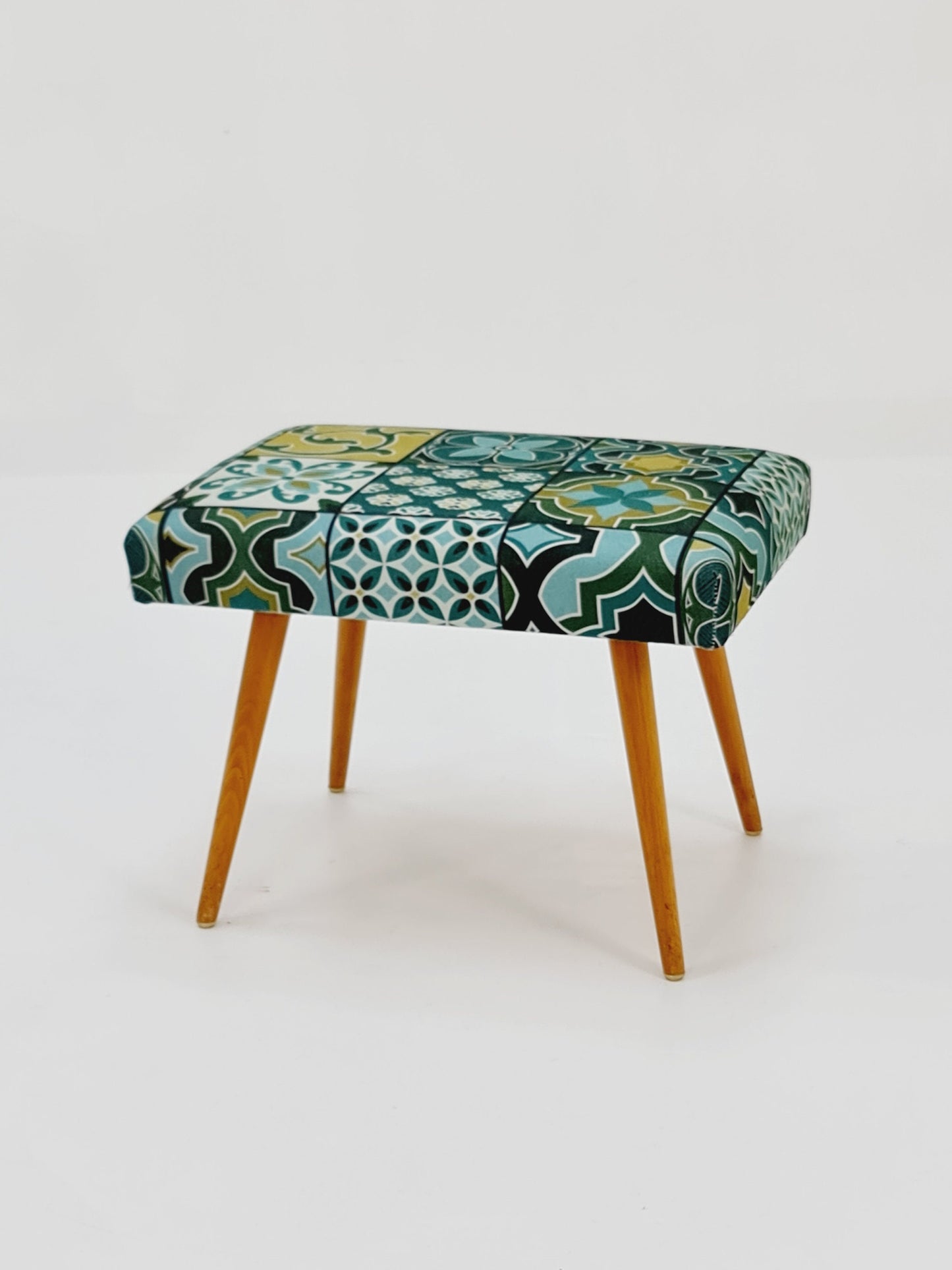 Mid century modern German footstool with extension ladder from the 50s By Cor