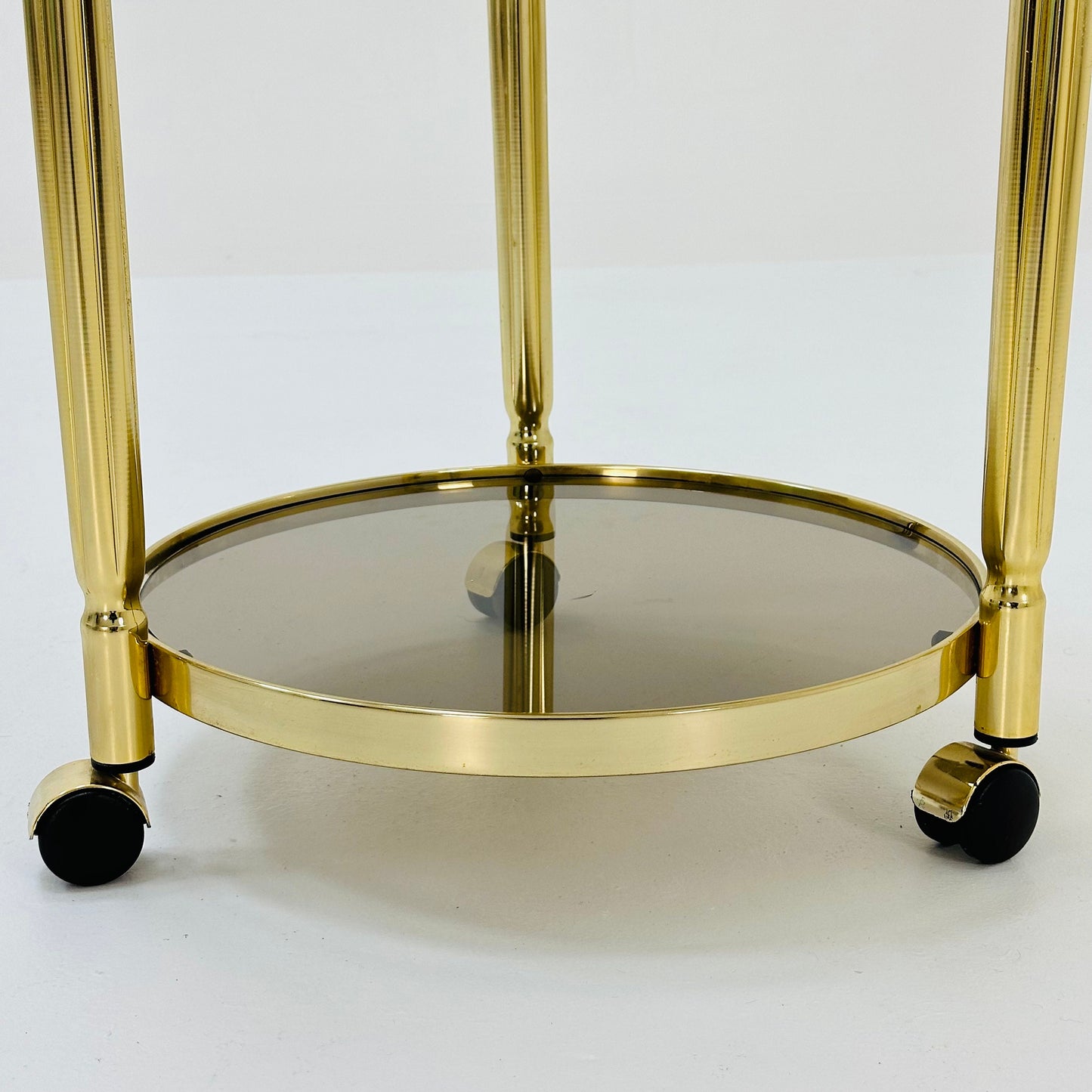 Mid-century italian brass and smoked glass bar cart, 1970s