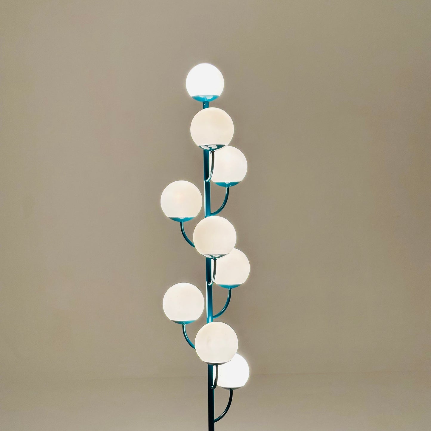 Mid century iconic 9-light floor lamp from Kaiser Leuchten,Germany 1970s