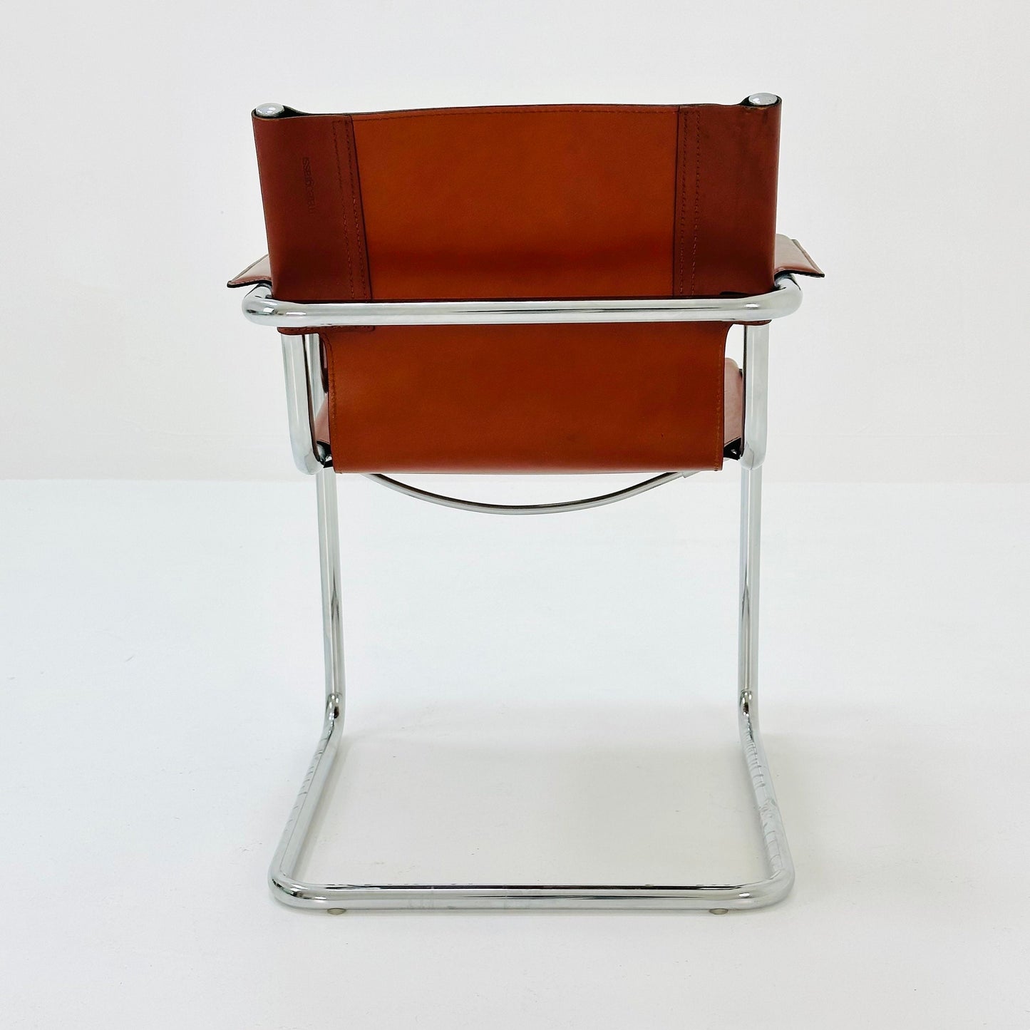 Bauhaus Matteo Grassi visitor chair in congac leather 1980s Italy