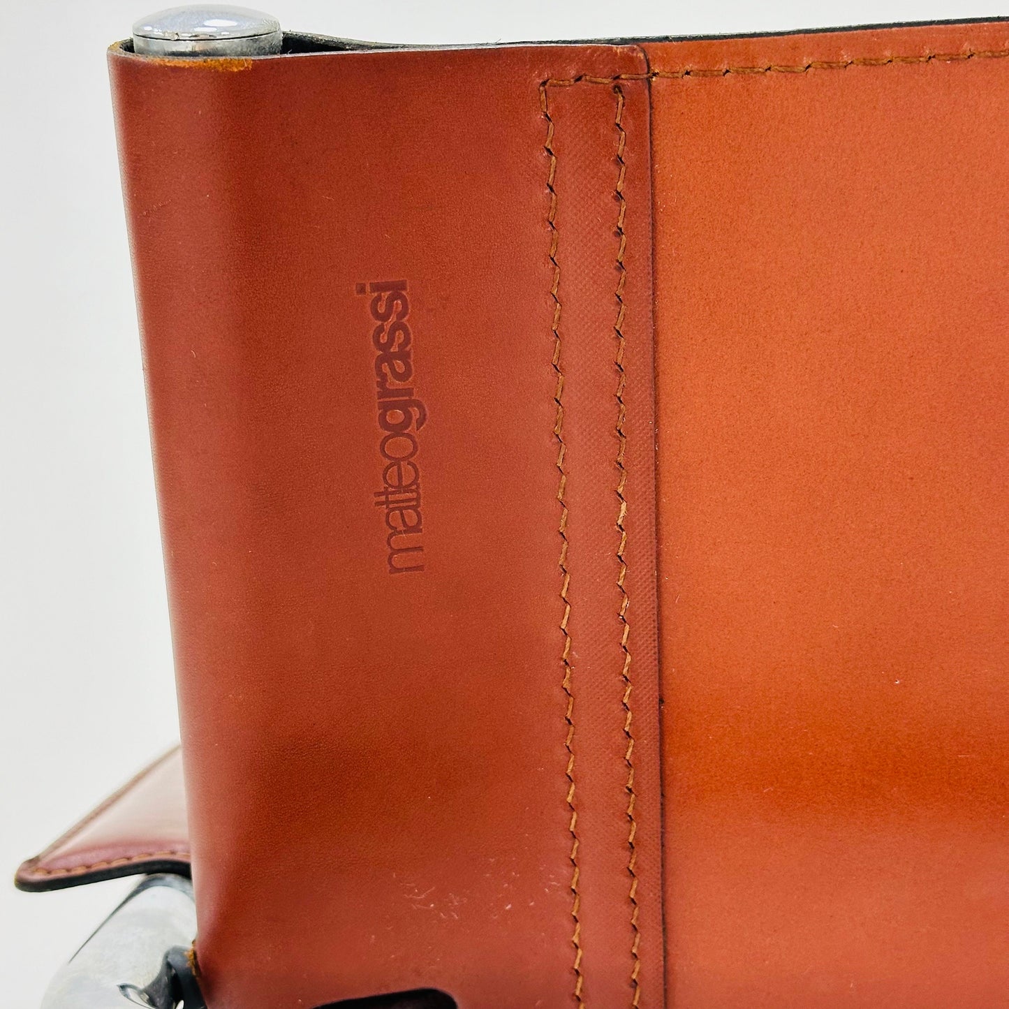 Bauhaus Matteo Grassi visitor chair in congac leather 1980s Italy
