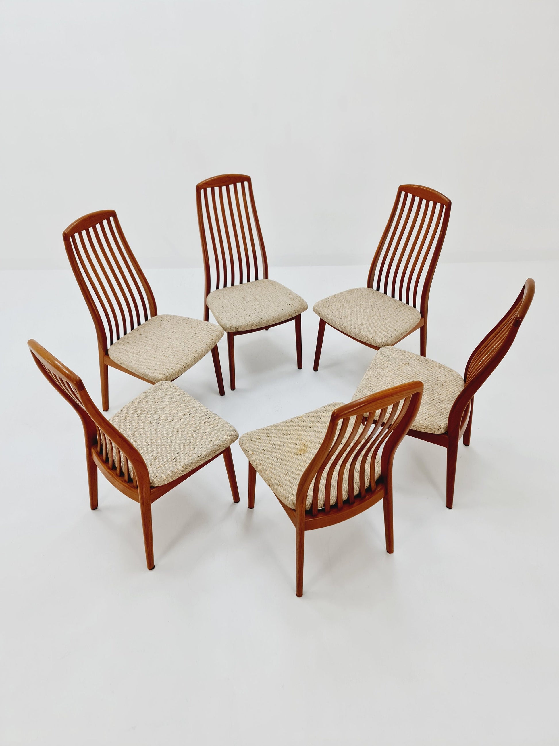 Danish teak dining chairs by Schou Andersen 1960s, set of 6